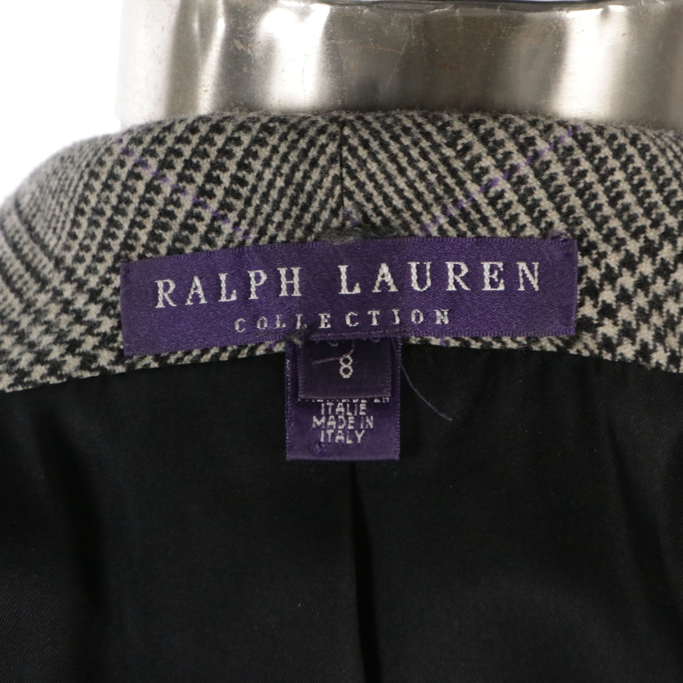Ralph Lauren Collection Houndstooth Plaid Wool Flared Leg Suit