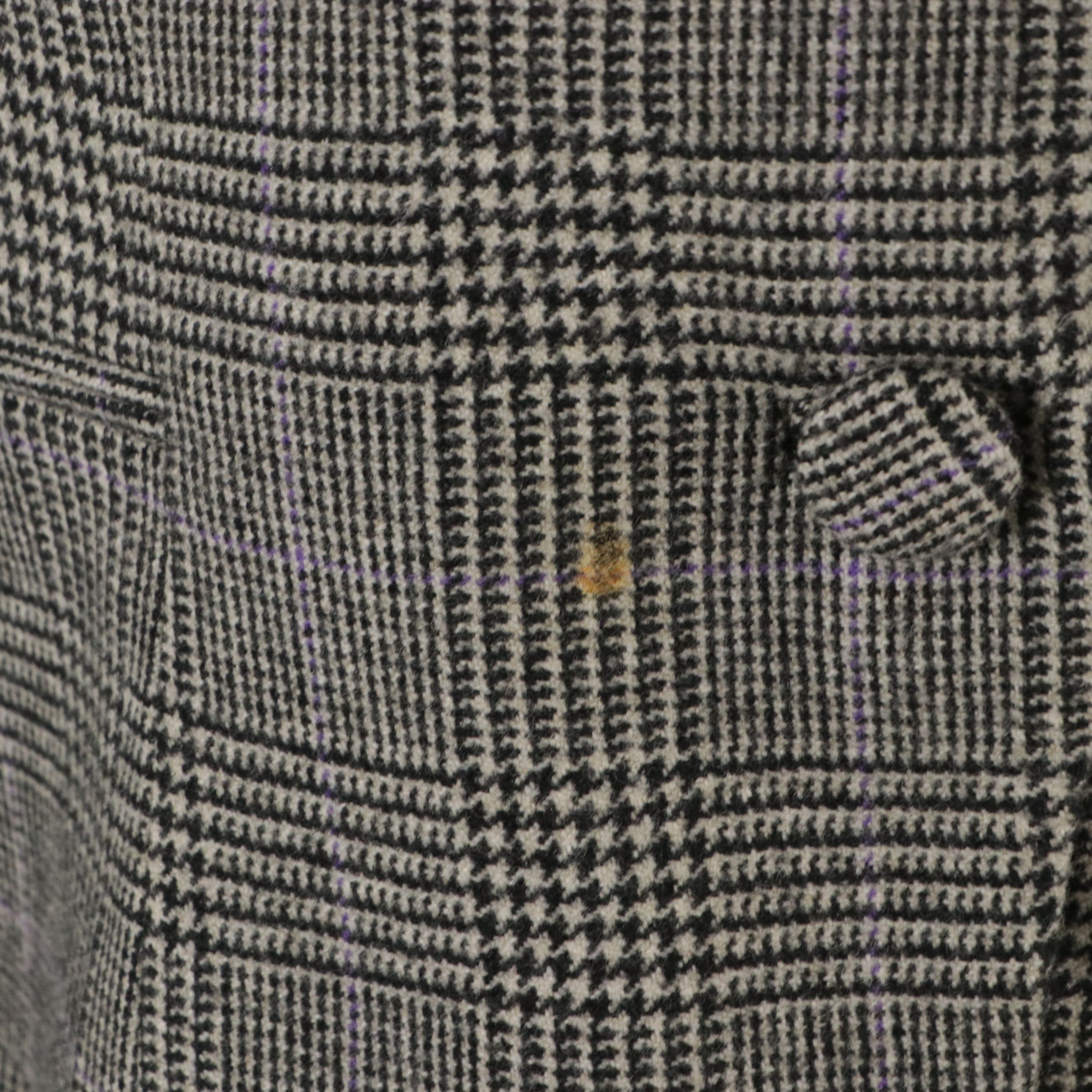 Ralph Lauren Collection Houndstooth Plaid Wool Flared Leg Suit