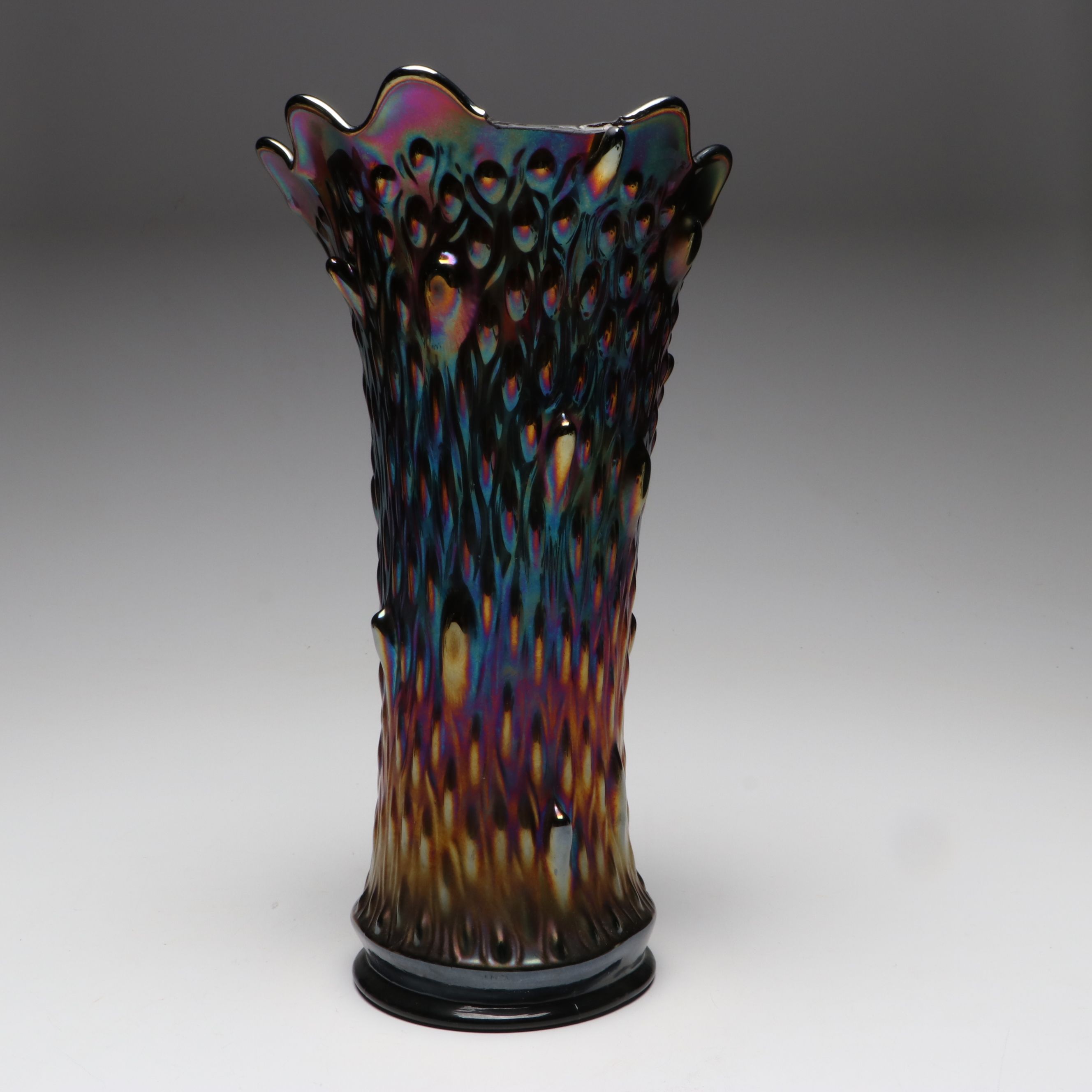 Northwood "Tree Trunk" Carnival Glass Vase, Early 20th Century