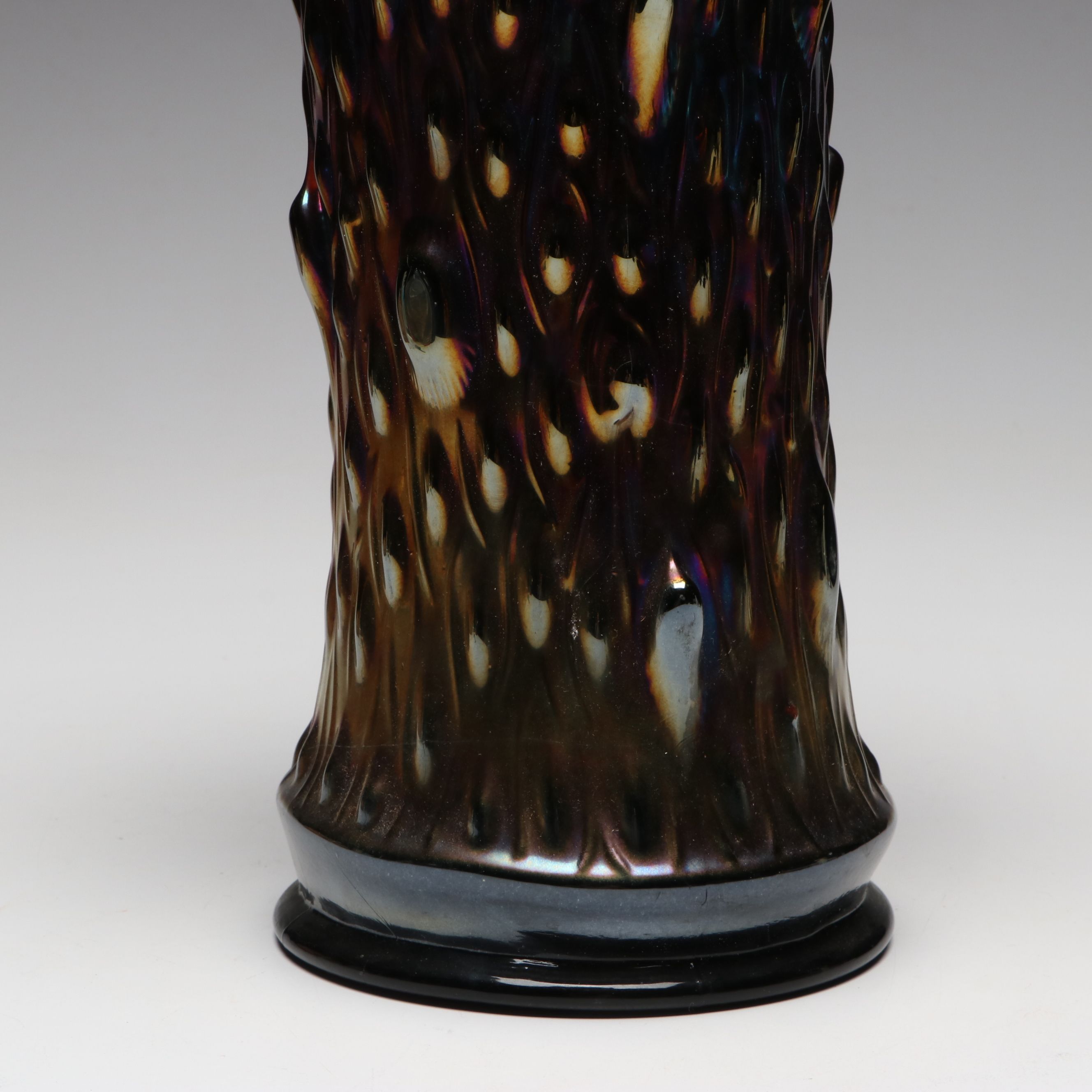 Northwood "Tree Trunk" Carnival Glass Vase, Early 20th Century