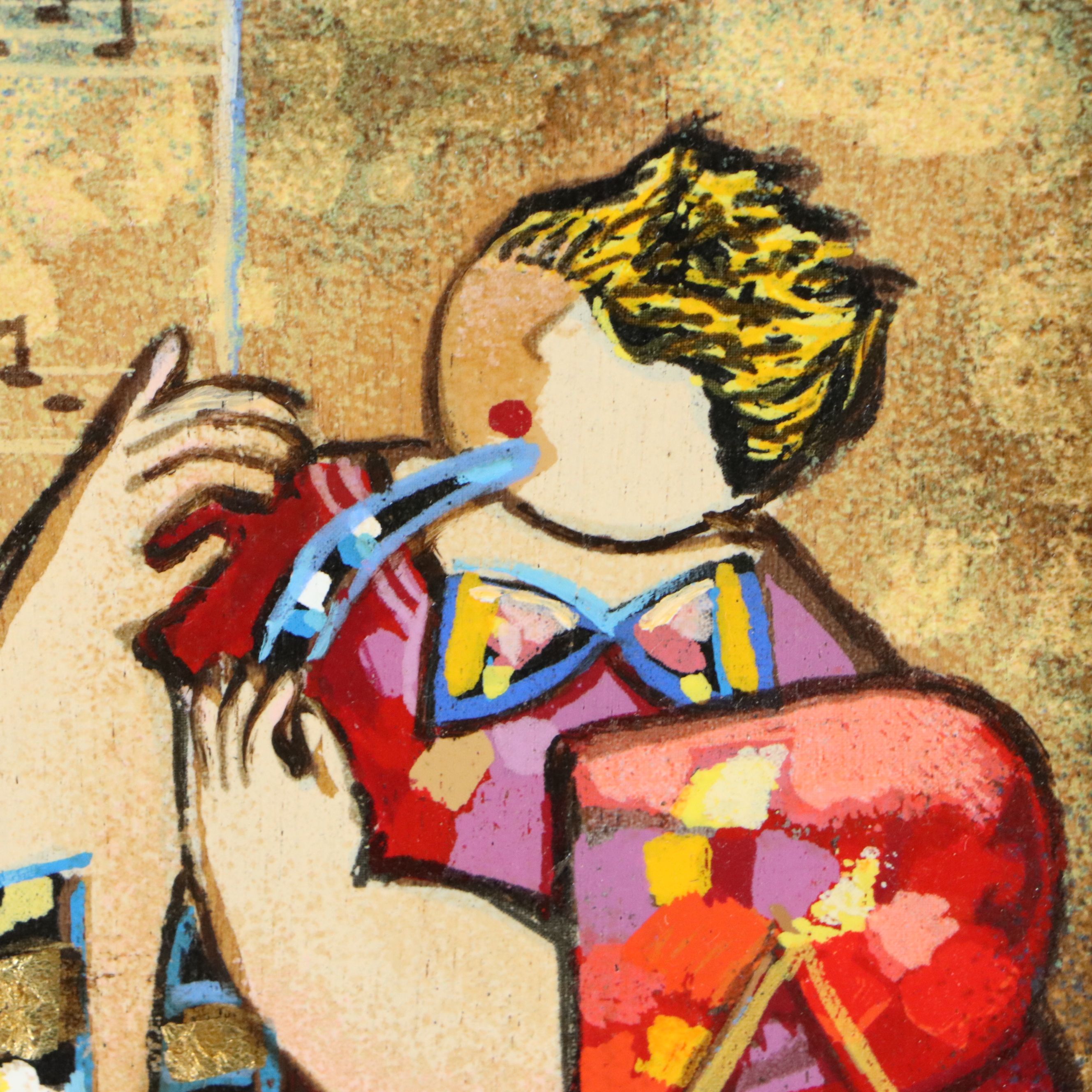 Dorit Levi Serigraph "Solo Saxophonist," Late 20th to 21st Century