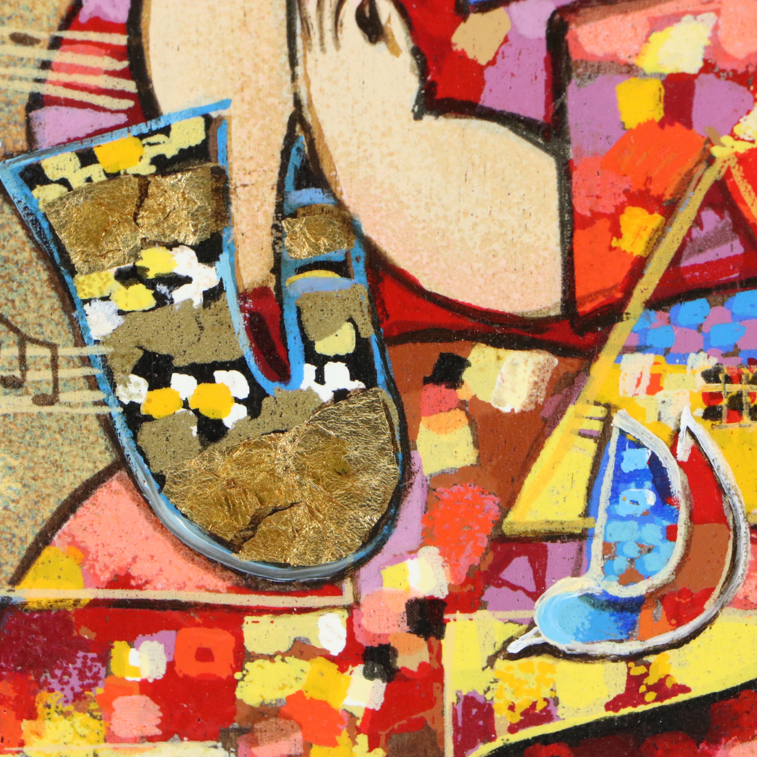 Dorit Levi Serigraph "Solo Saxophonist," Late 20th to 21st Century