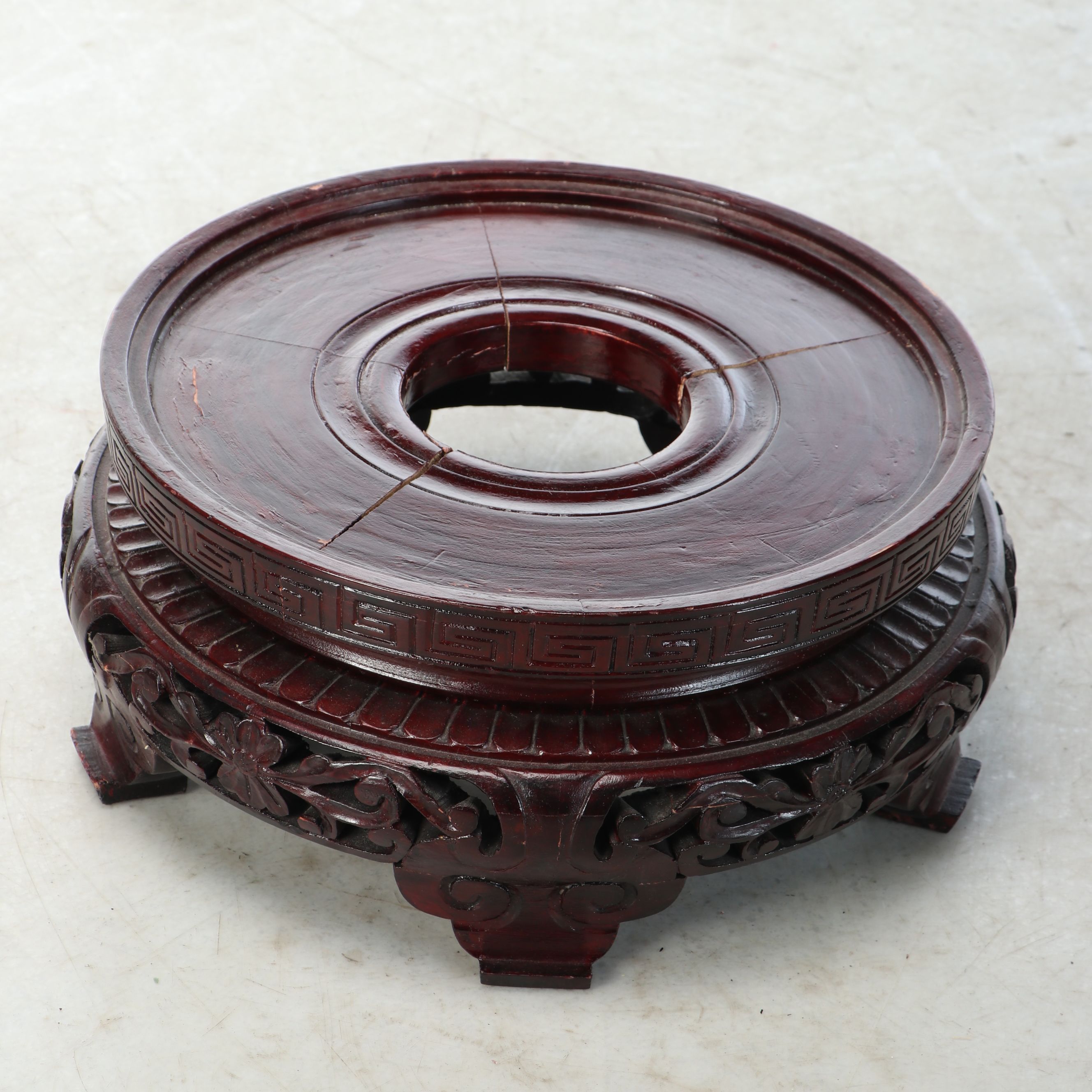 Chinese Gilt and Enameled Porcelain Fishbowl Planter with Wooden Stand