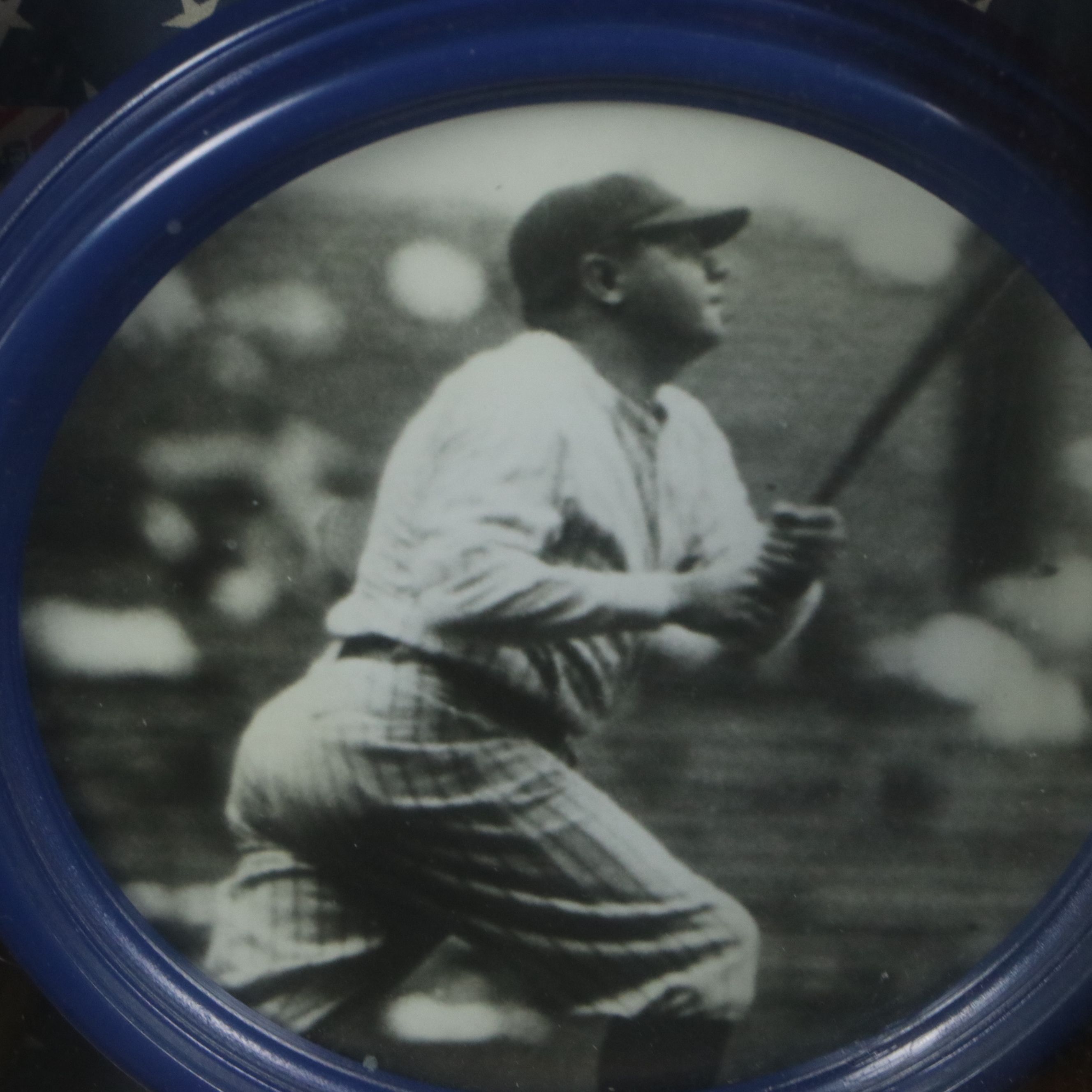 Babe Ruth Memorabilia Assemblage in Shadowbox Including Photographs, 20th C.