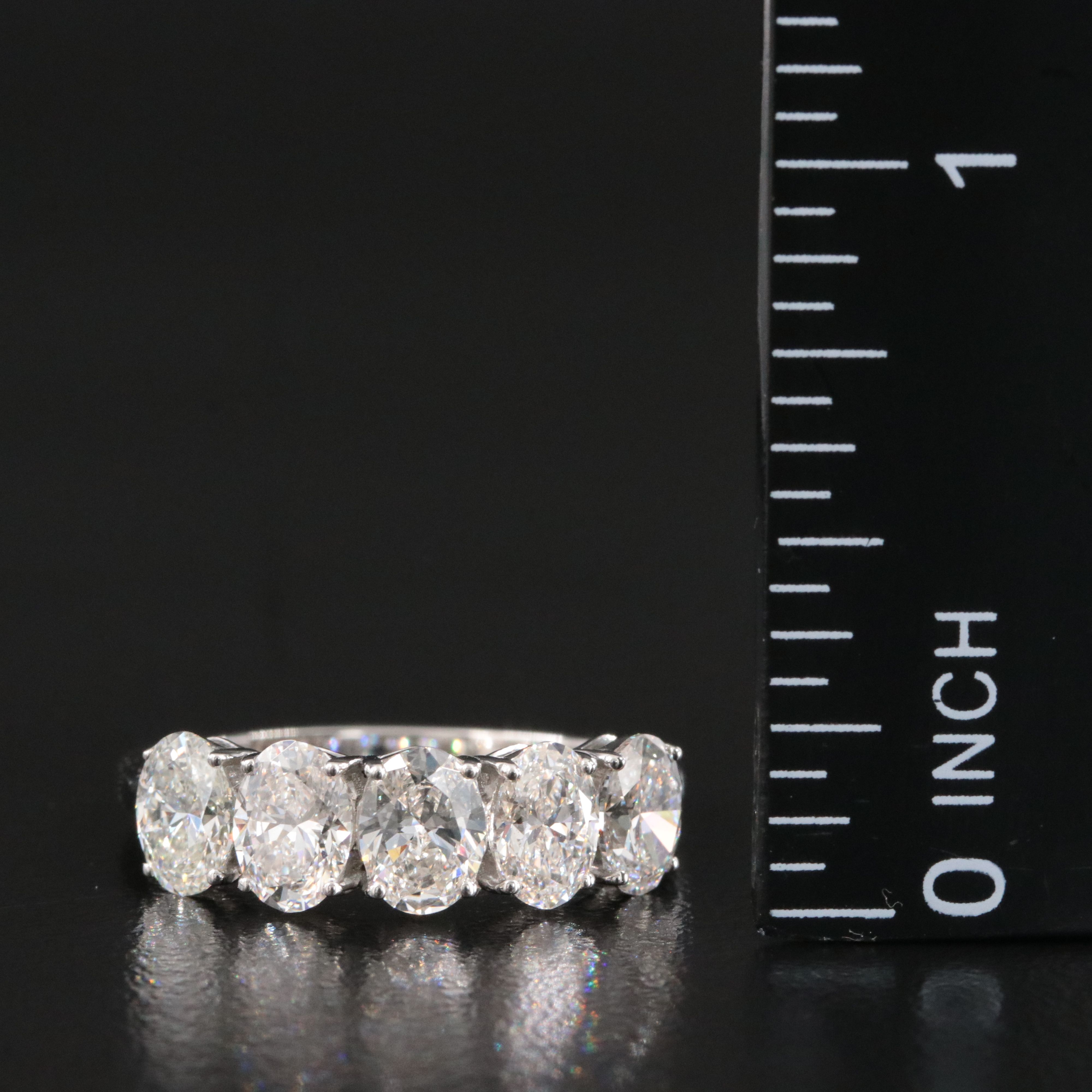 Platinum 2.06 CTW Diamond Five Stone Ring with GIA Reports