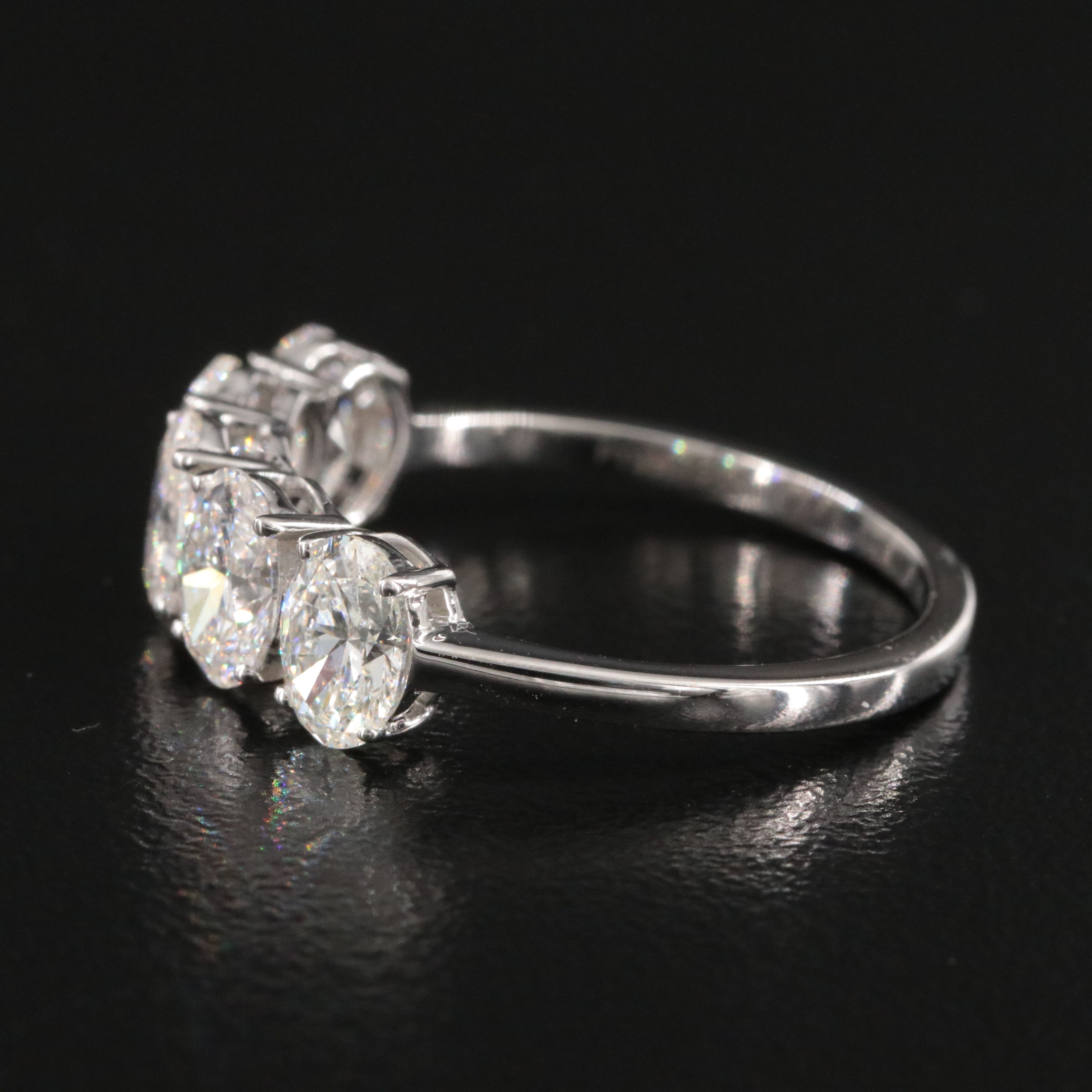 Platinum 2.06 CTW Diamond Five Stone Ring with GIA Reports