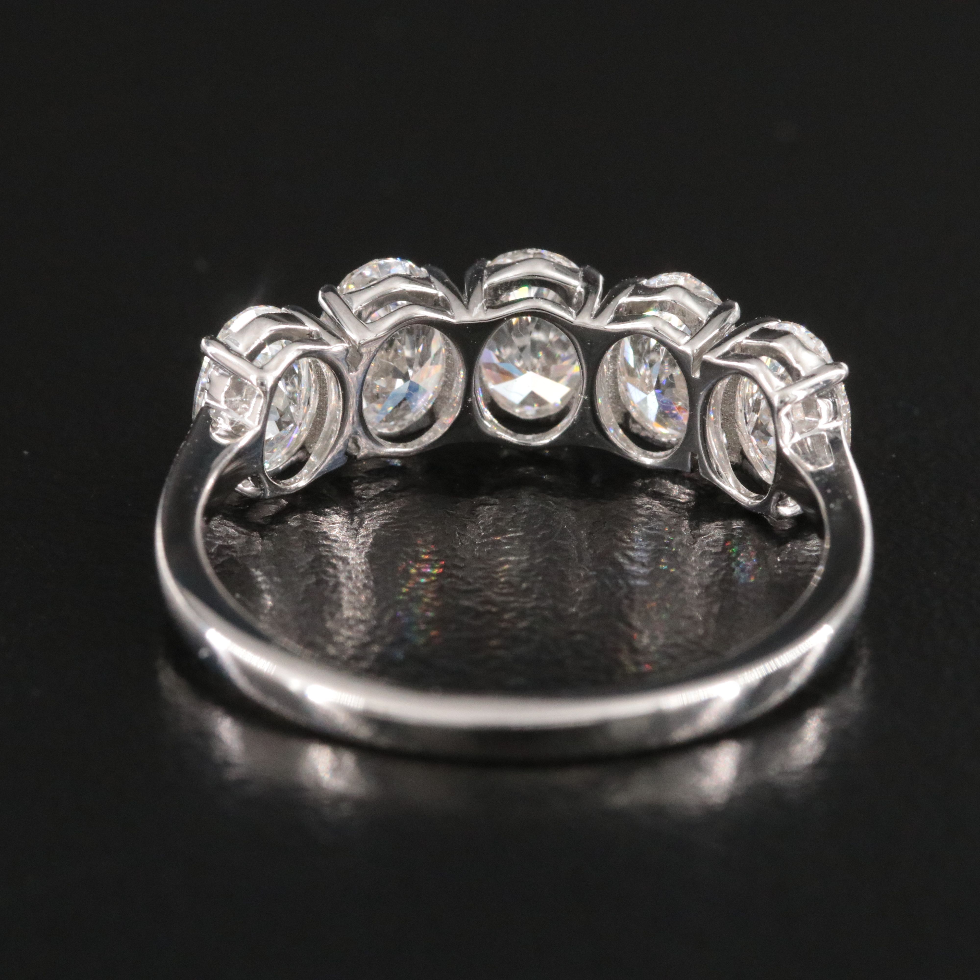 Platinum 2.06 CTW Diamond Five Stone Ring with GIA Reports