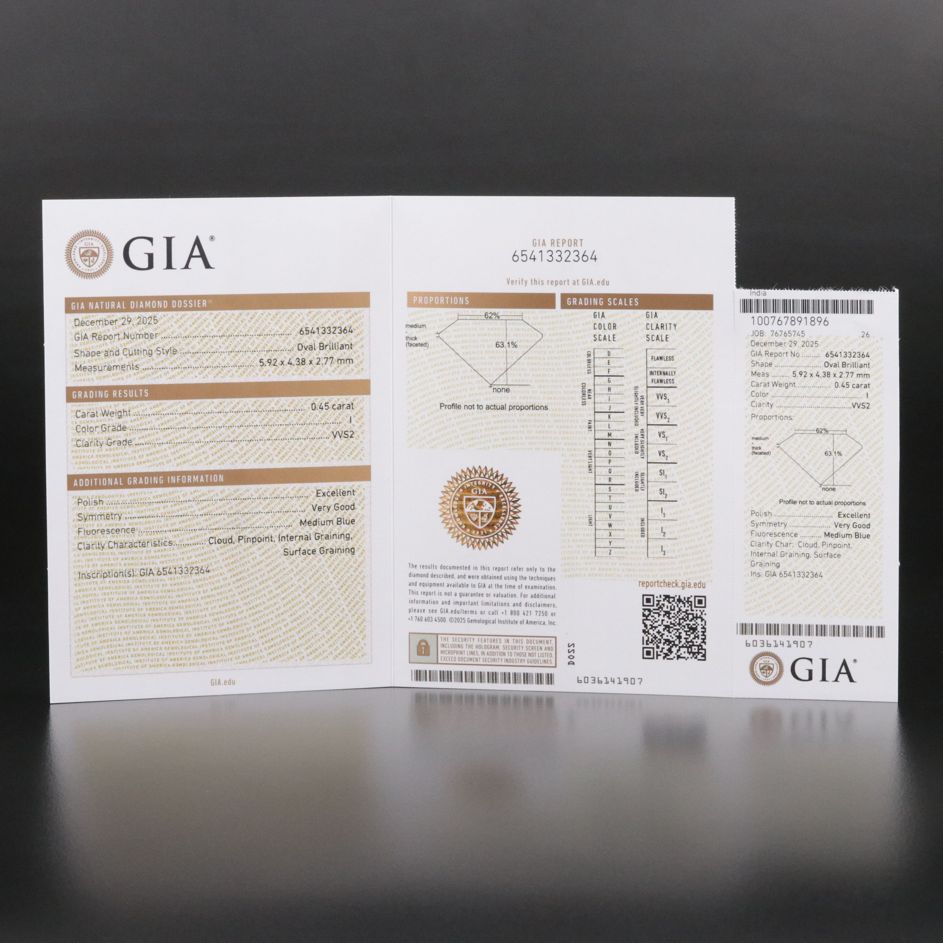 Platinum 2.06 CTW Diamond Five Stone Ring with GIA Reports