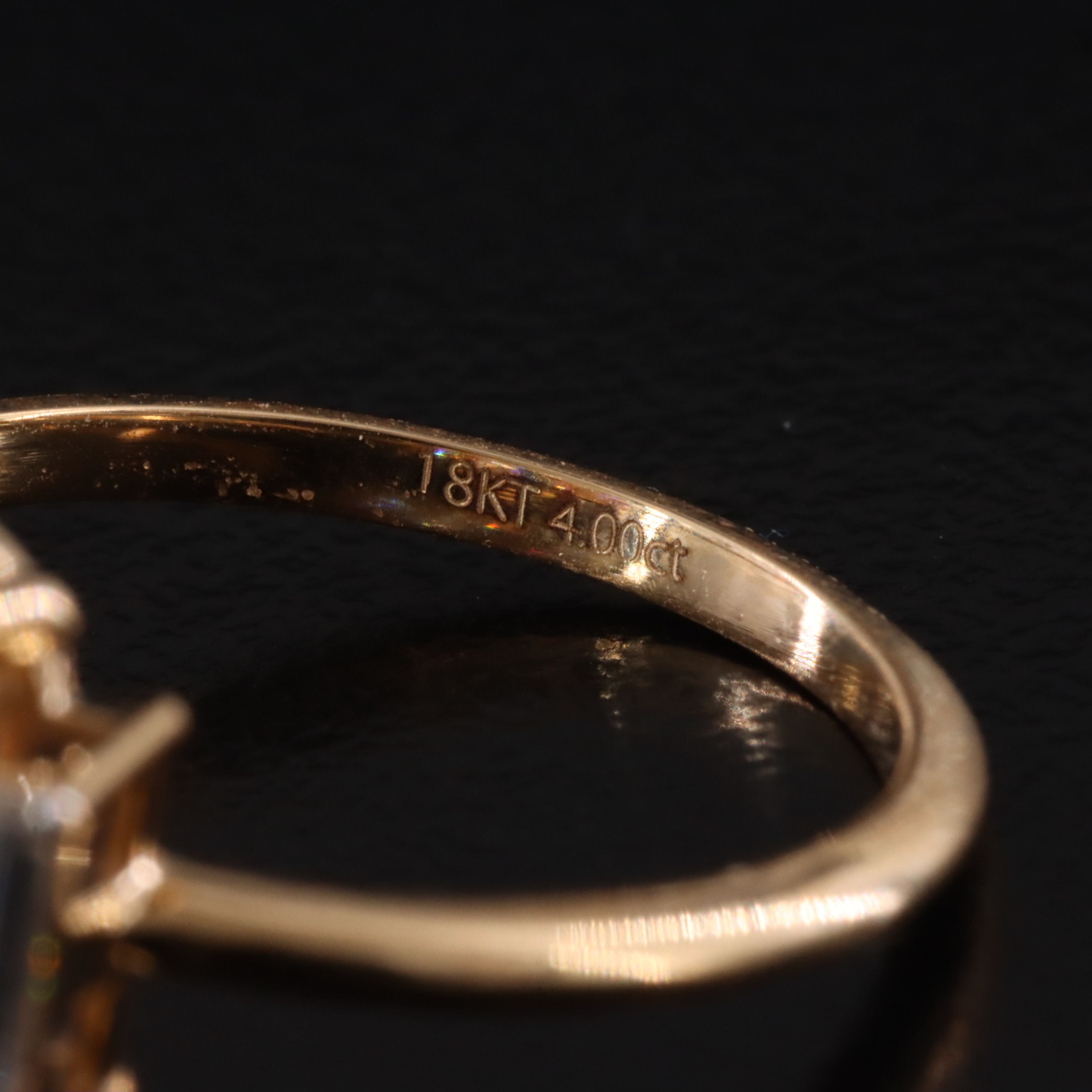 18K 4.07 CTW Lab Grown Diamond Ring with Fancy Vivid Pink Center and IGI Report