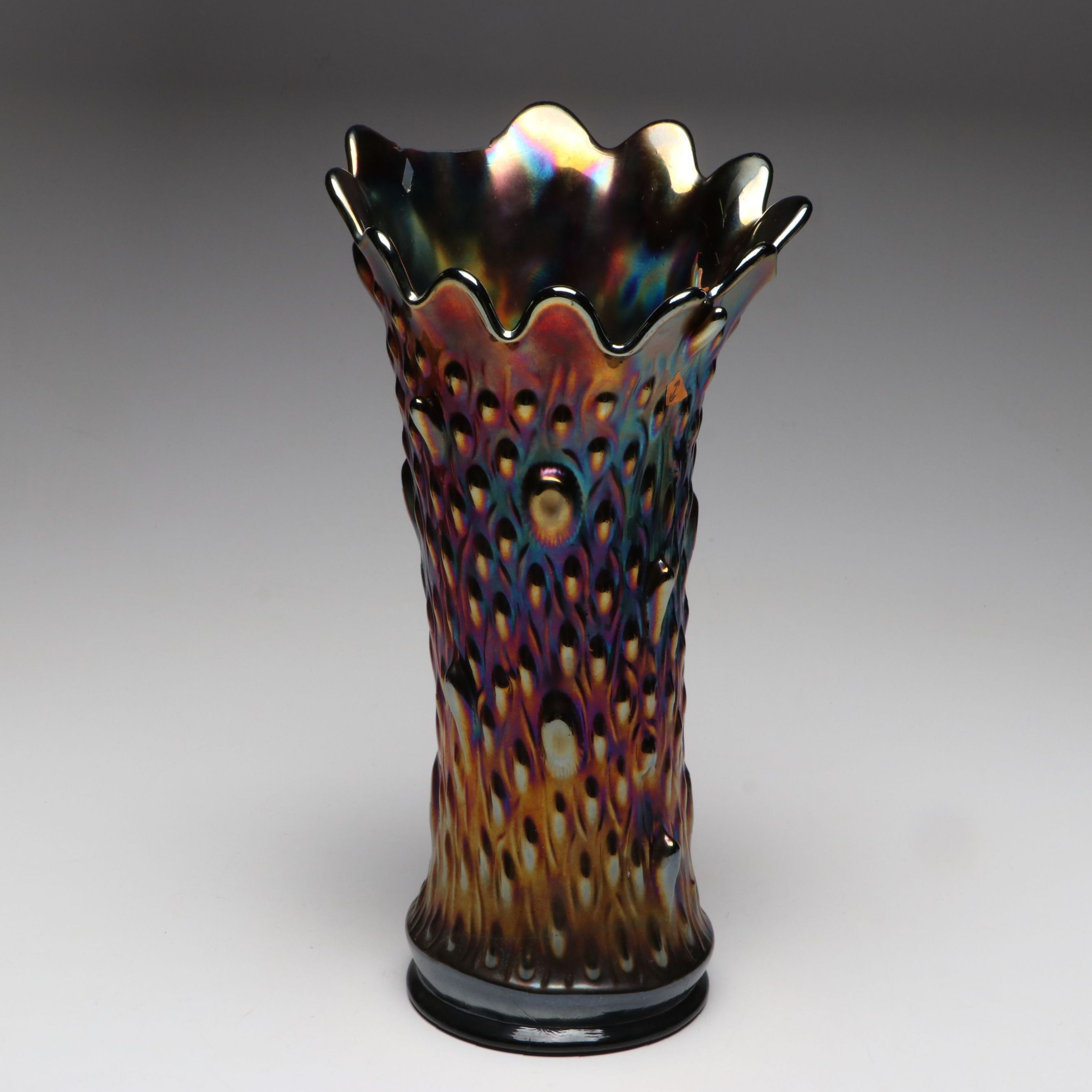 Northwood "Tree Trunk" Carnival Glass Vase, Early 20th Century