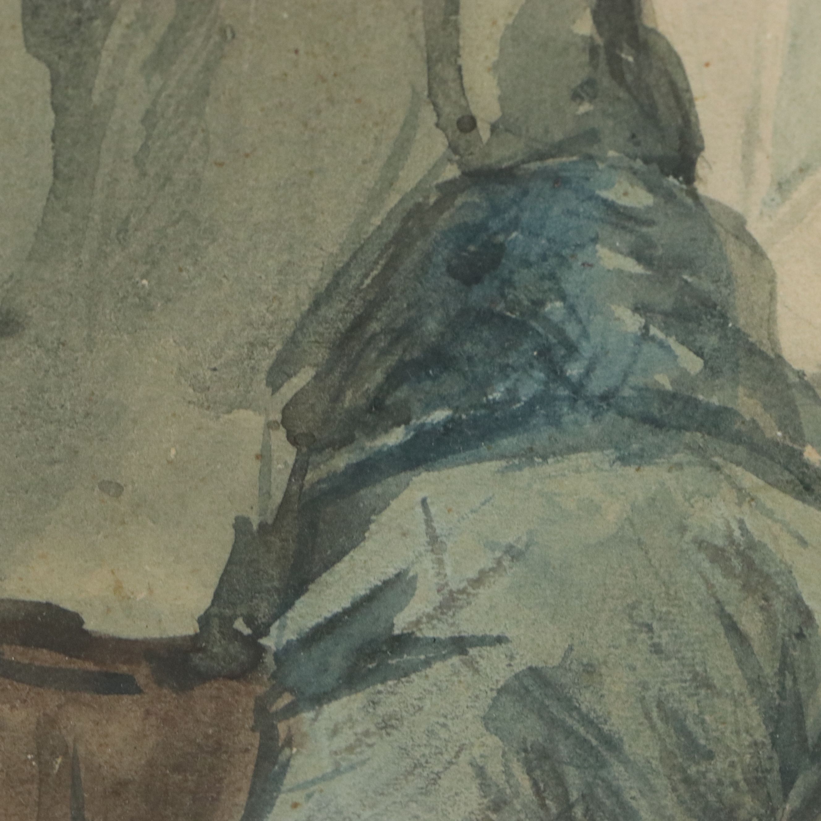 Charles C. Svendsen Watercolor Painting of Fisherman, Early to Mid-20th Century