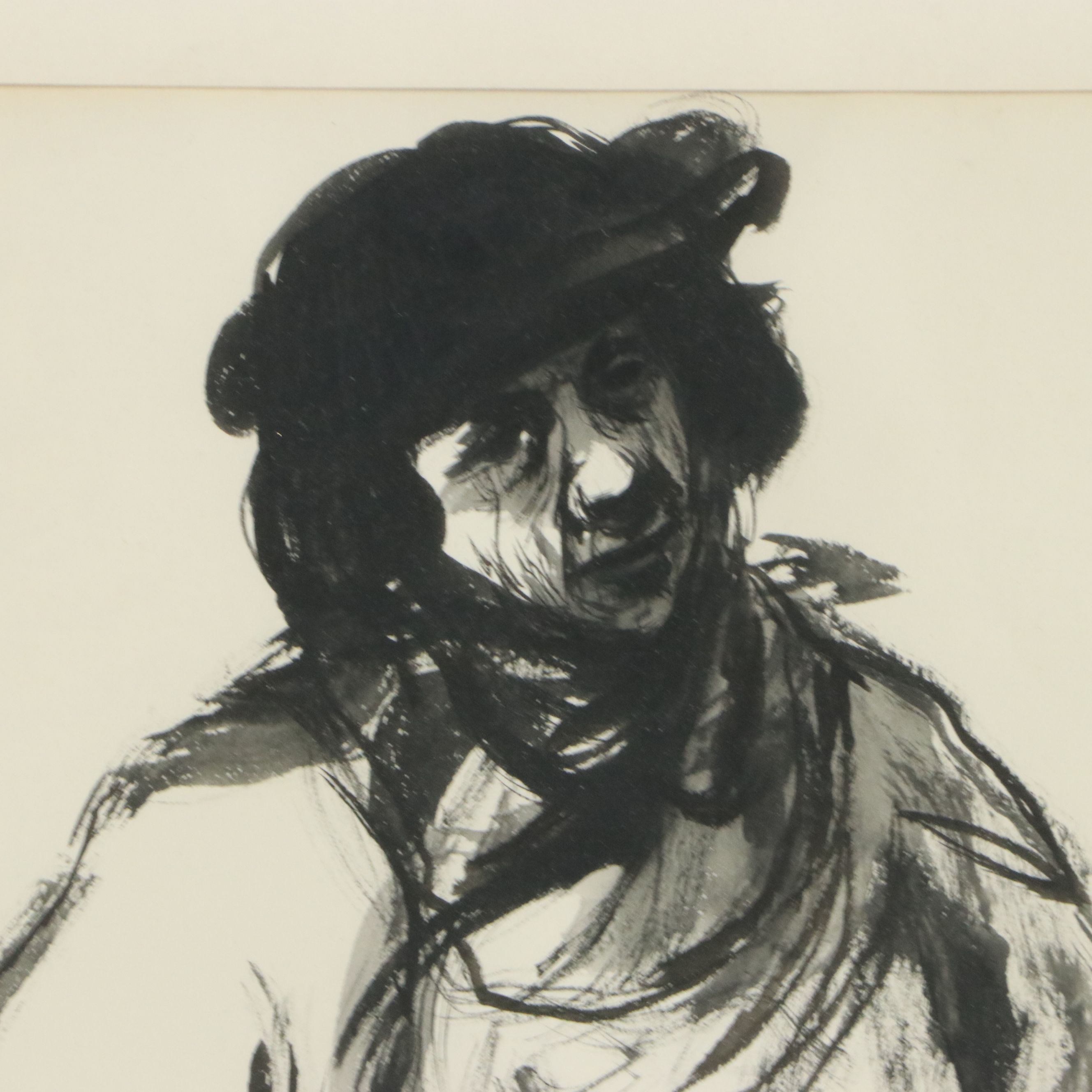 Robert Fabe Figural Ink and Wash Drawing, 20th Century