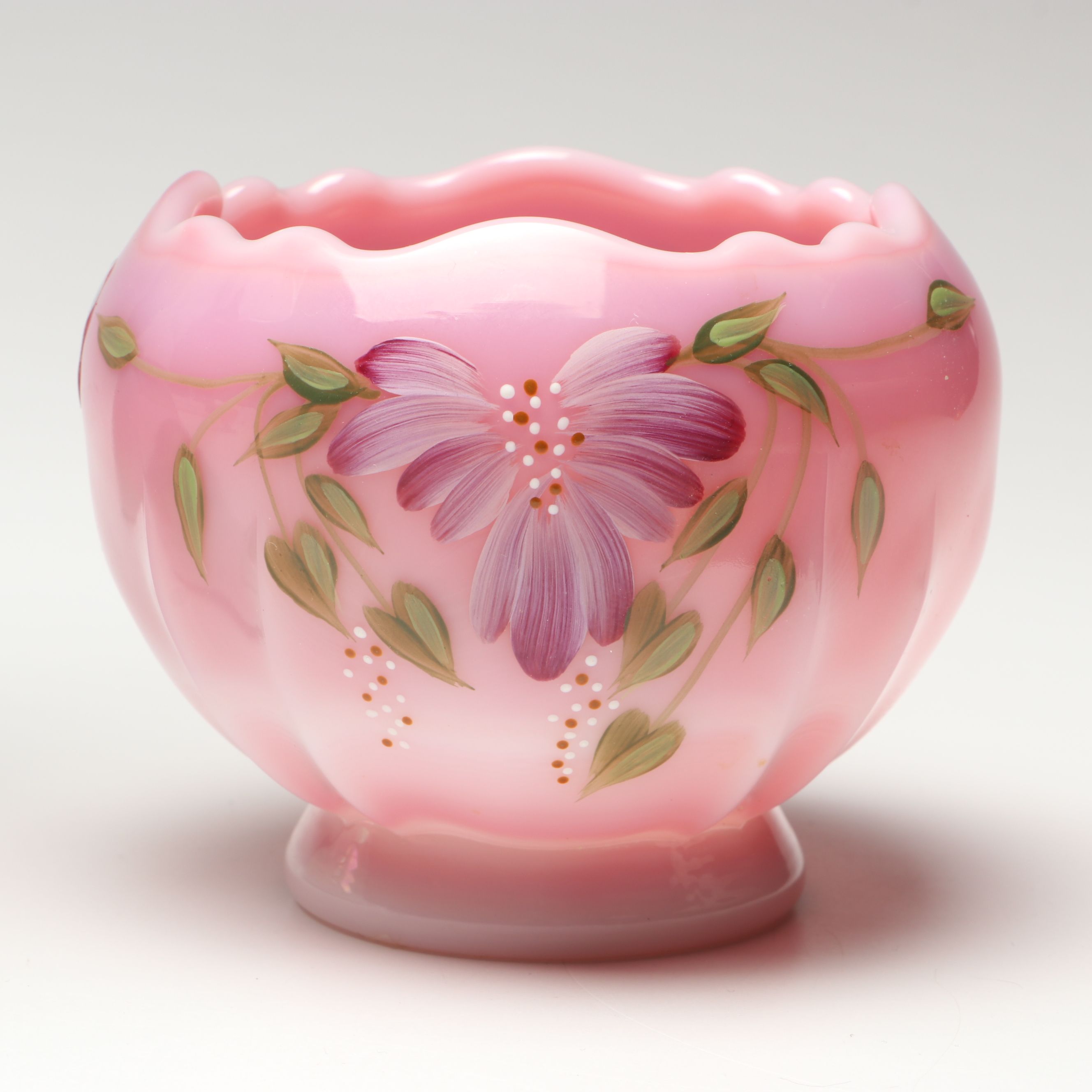 Fenton Hand-Painted Jack-in-the-Pulpit and Other Glass Table Accessories