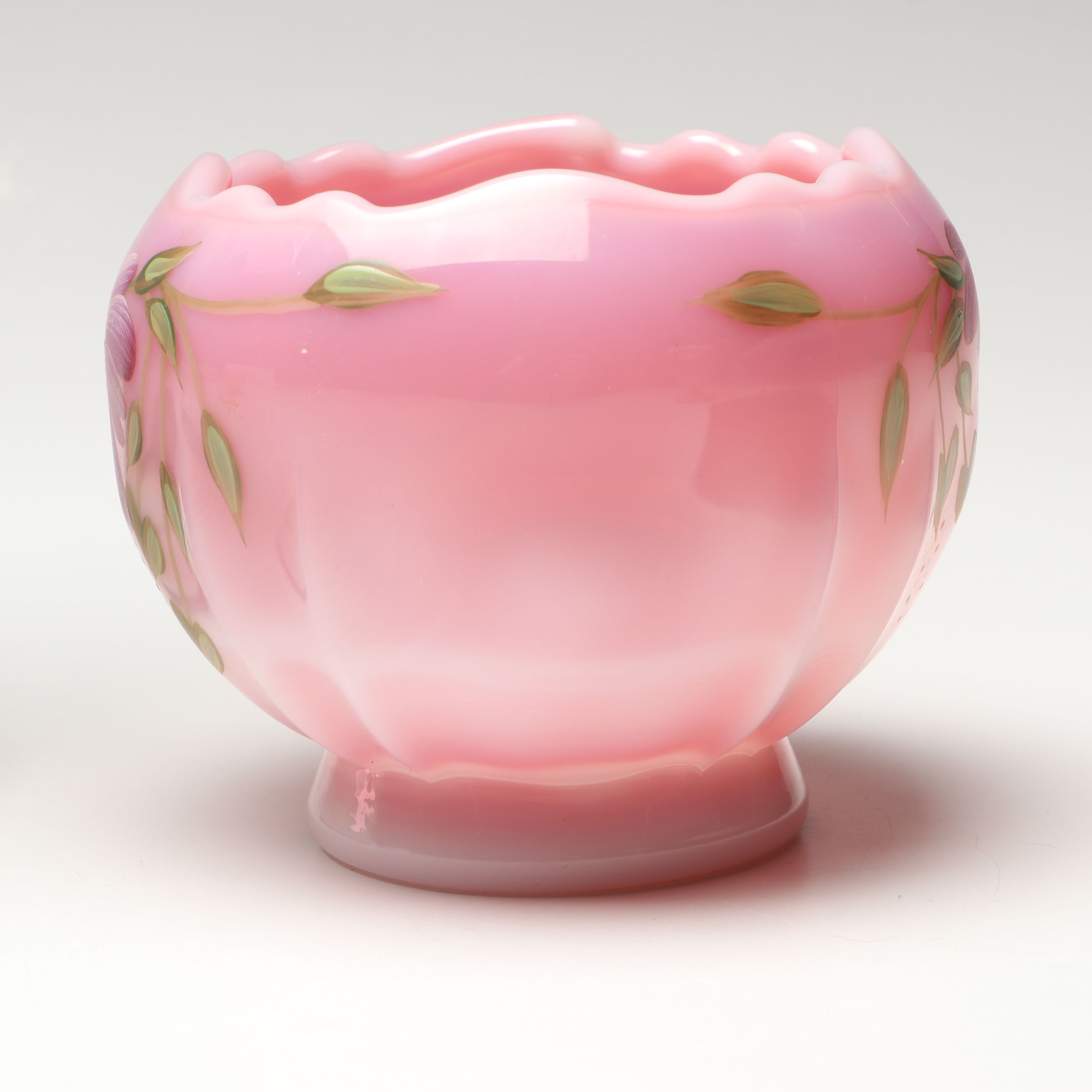 Fenton Hand-Painted Jack-in-the-Pulpit and Other Glass Table Accessories