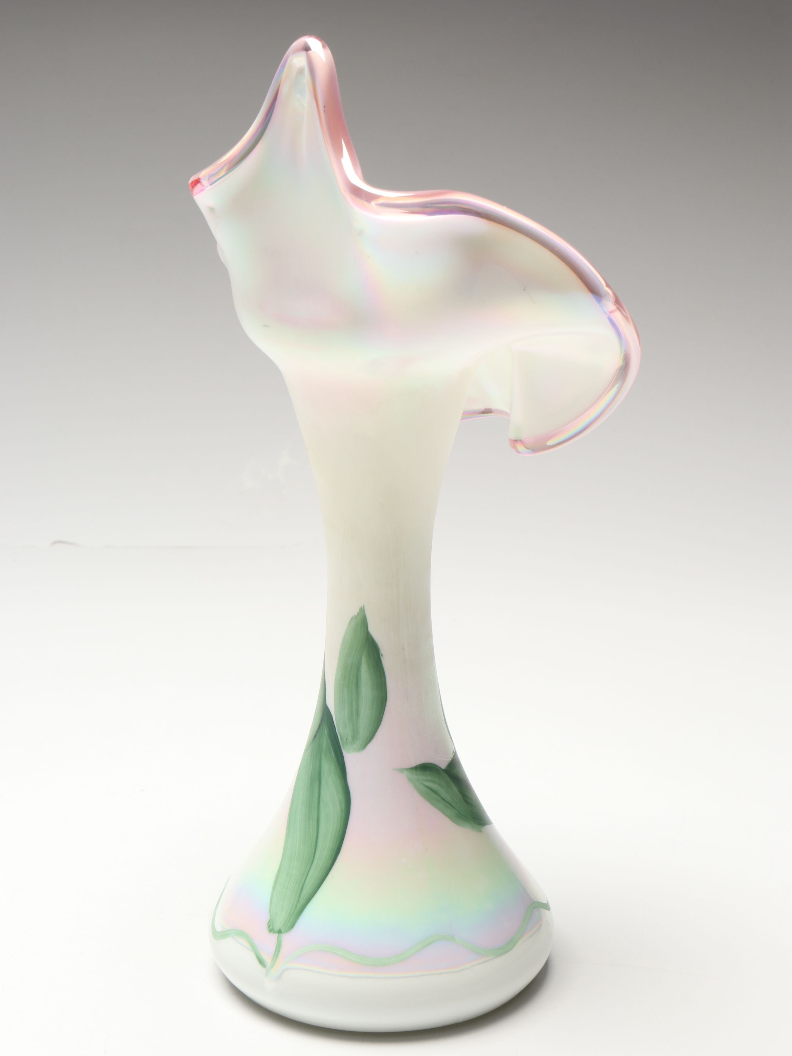 Fenton Hand-Painted Jack-in-the-Pulpit and Other Glass Table Accessories