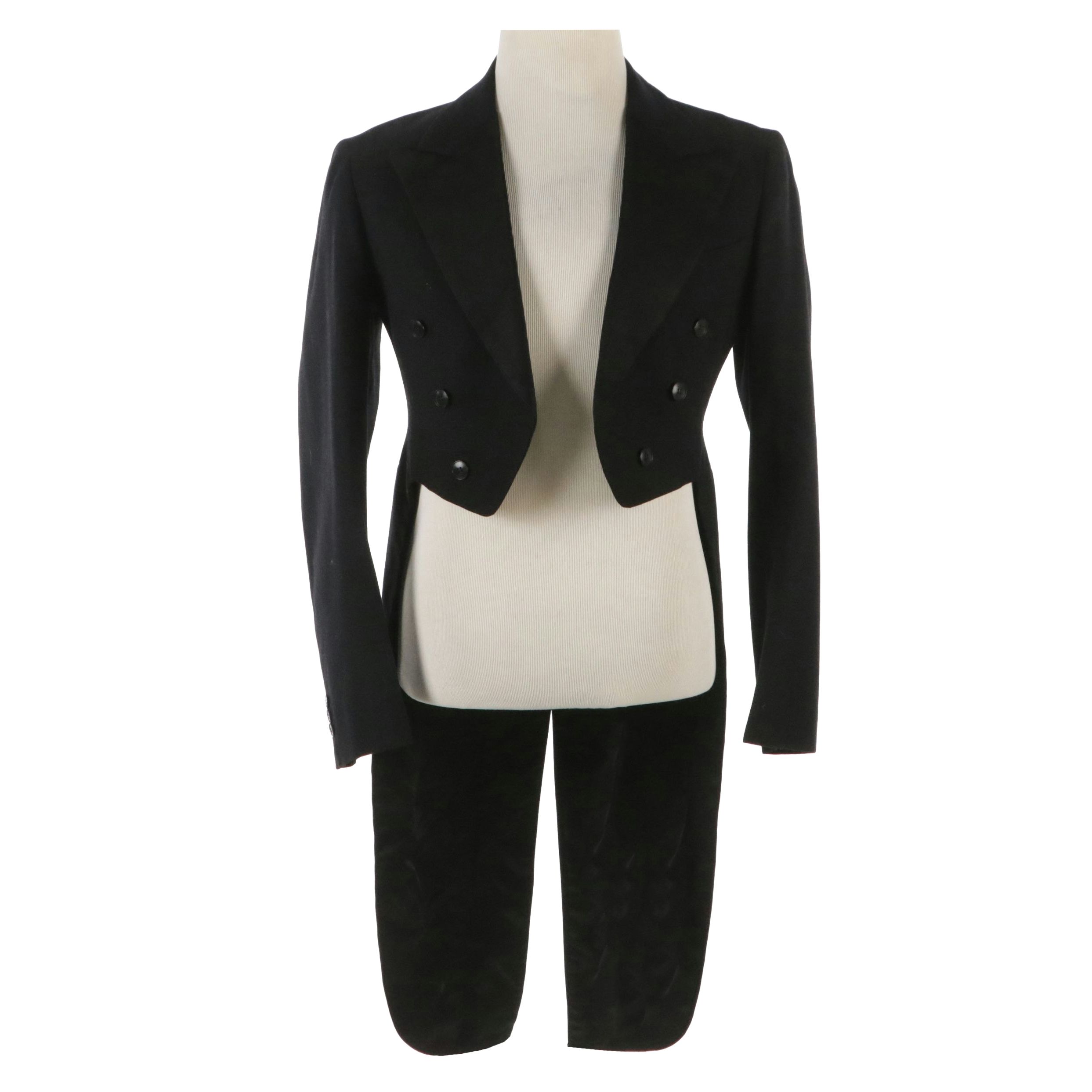 Aldrich Black Wool Tuxedo Tailcoat Made for Hudson's of Detroit