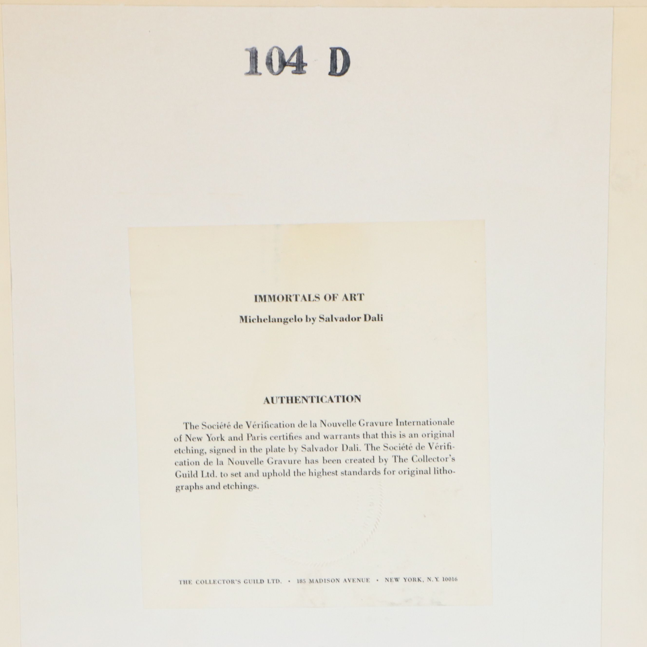 Salvador Dalí Restrike Etchings "Rembrandt van Rijn" and "Michelangelo"