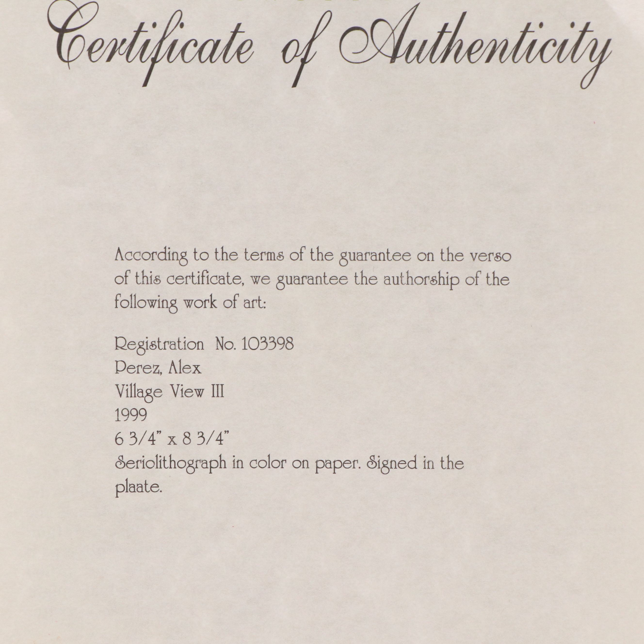 Alex Perez Seriolithographs Including "Lavender in Provence," 2002