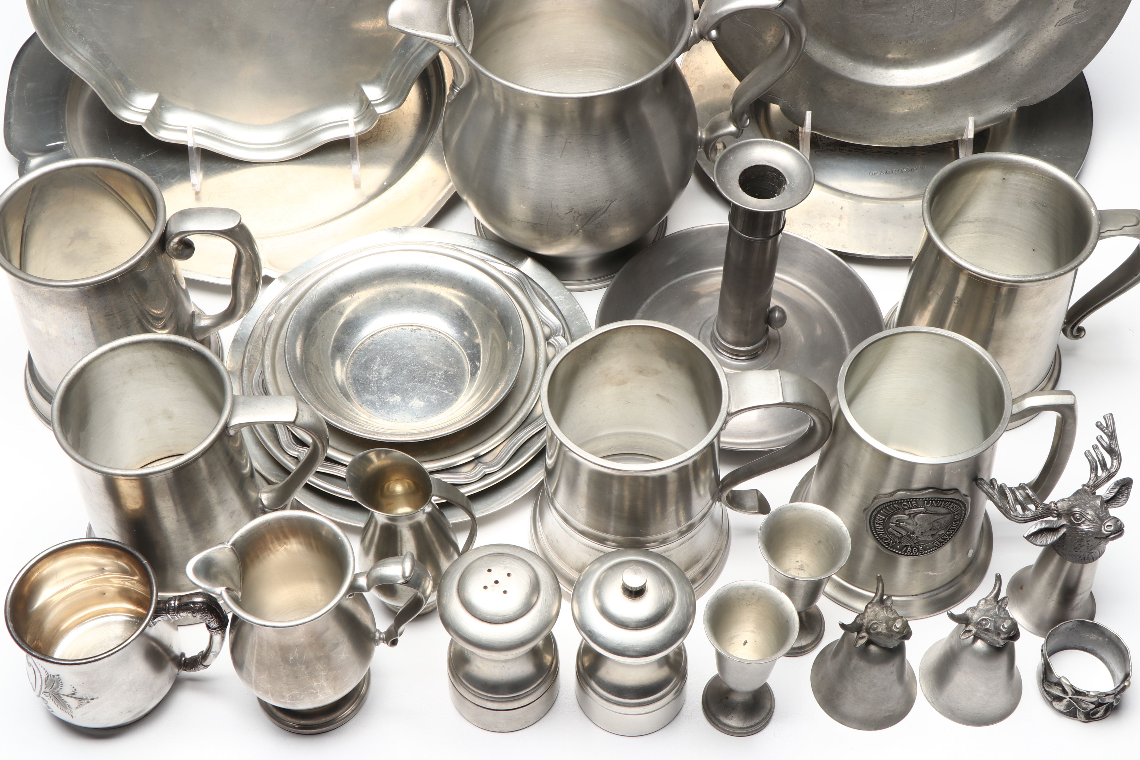 Hartford, Oneida with Other Pewter Plates, Tankards, Pitcher and More