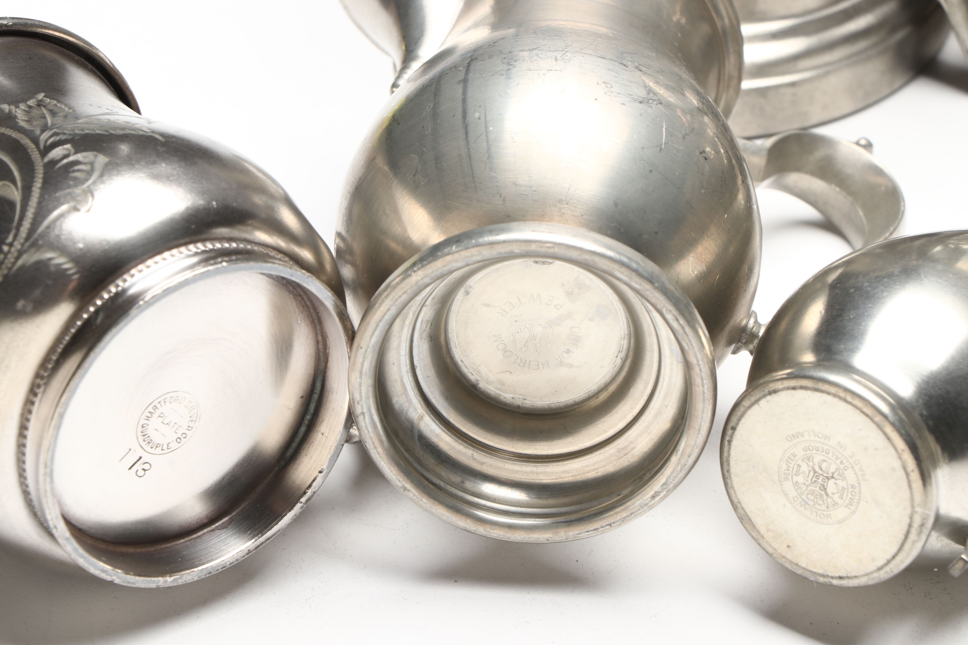 Hartford, Oneida with Other Pewter Plates, Tankards, Pitcher and More