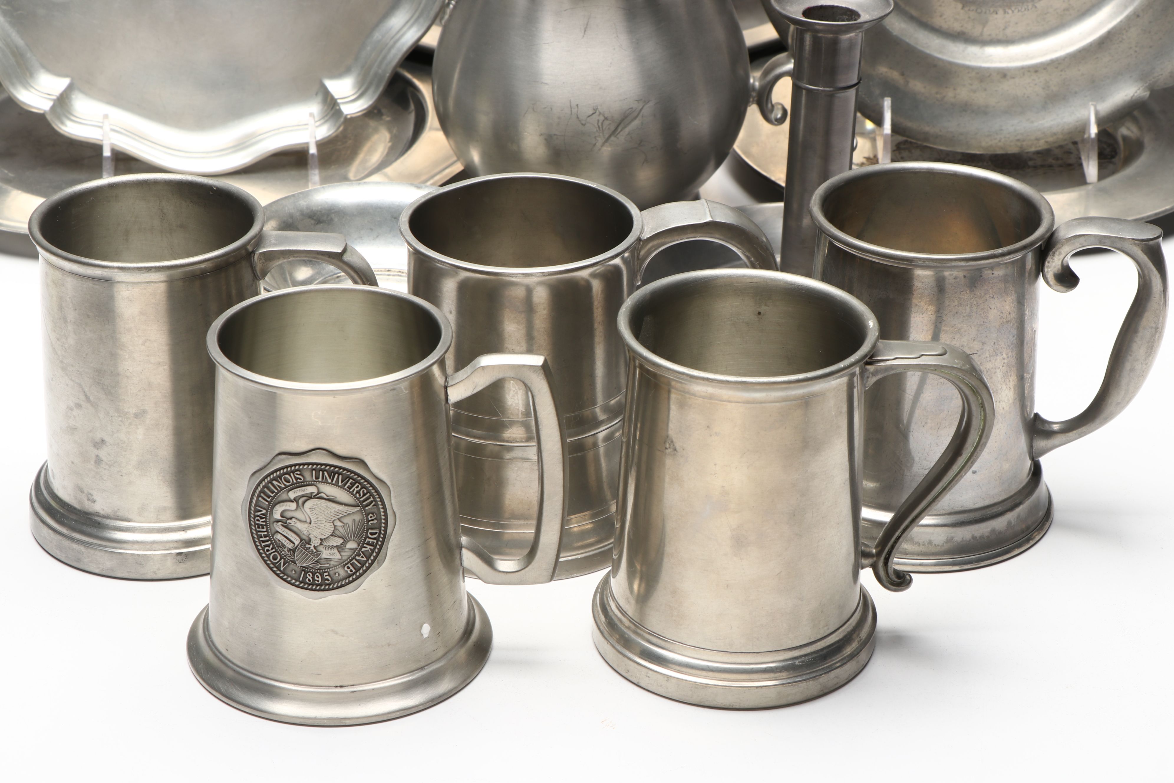 Hartford, Oneida with Other Pewter Plates, Tankards, Pitcher and More