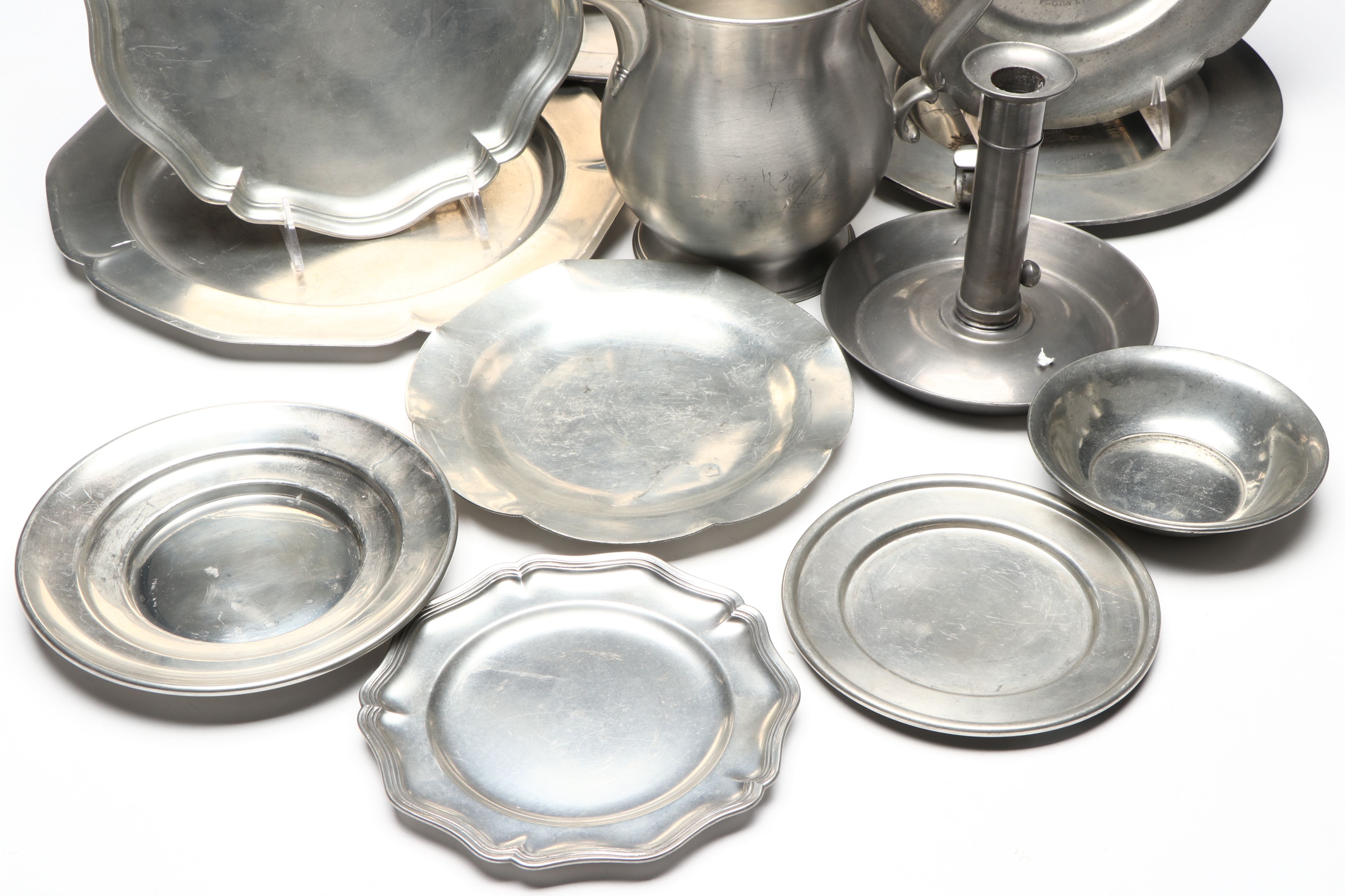 Hartford, Oneida with Other Pewter Plates, Tankards, Pitcher and More