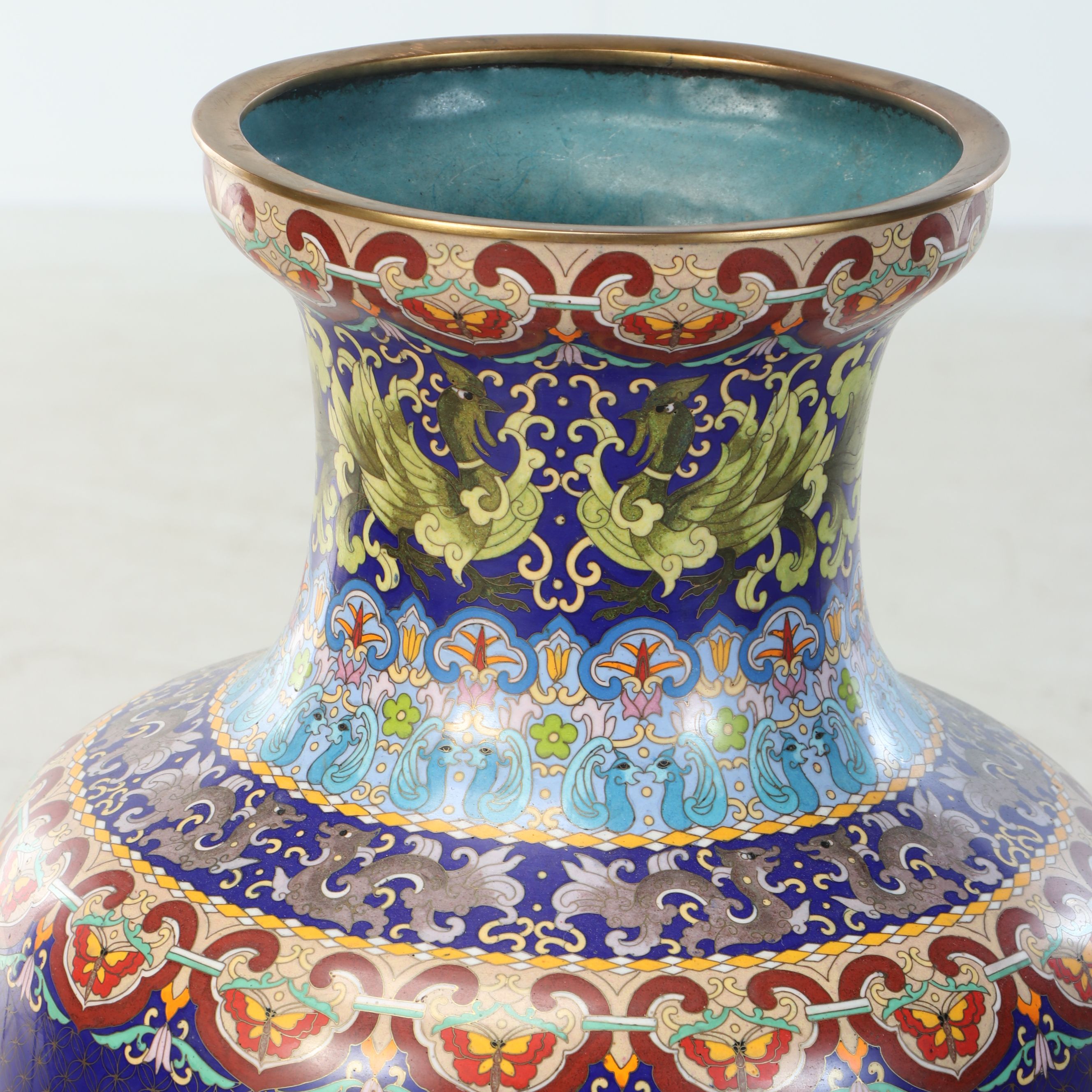 Chinese Cloisonné Enameled Floor Vase