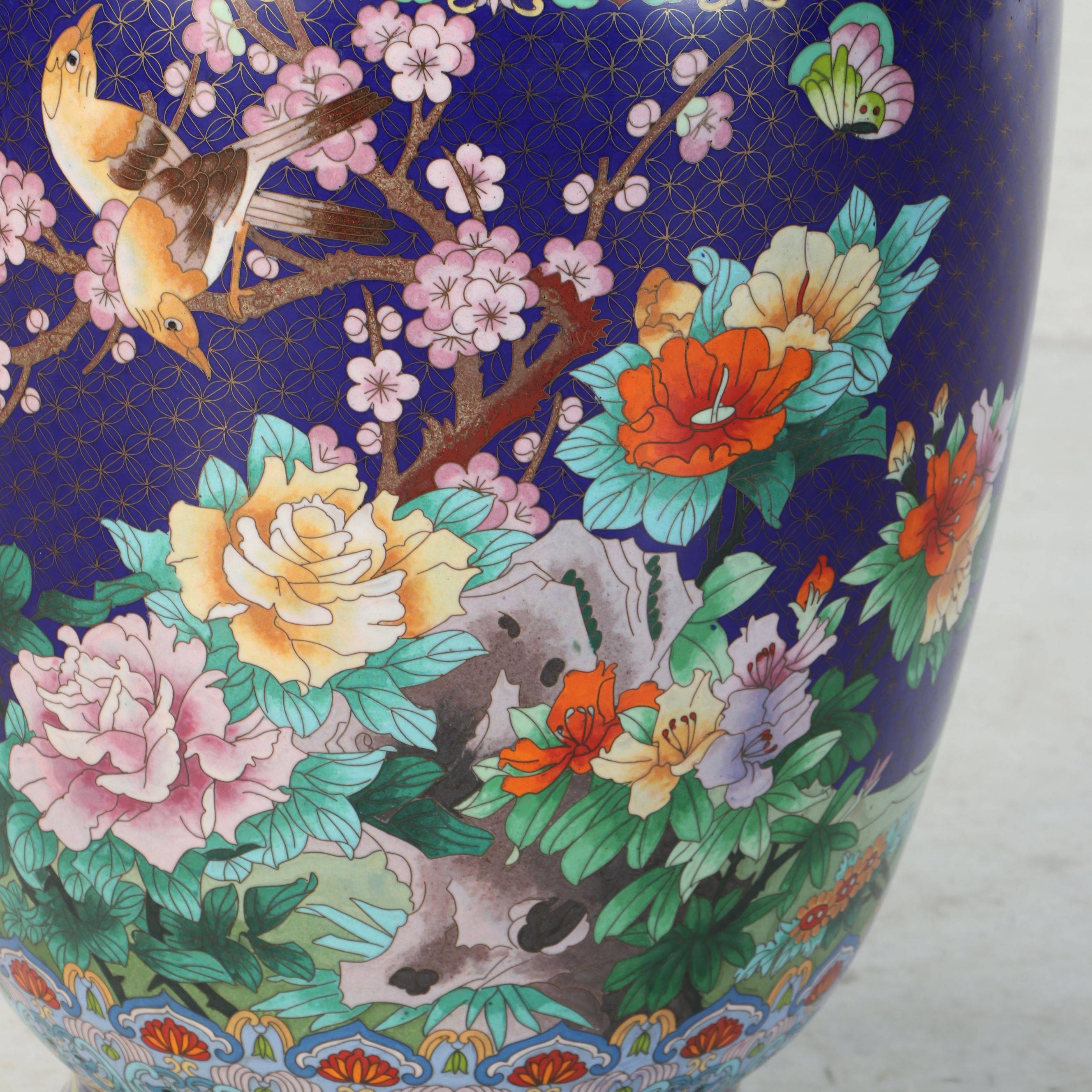 Chinese Cloisonné Enameled Floor Vase