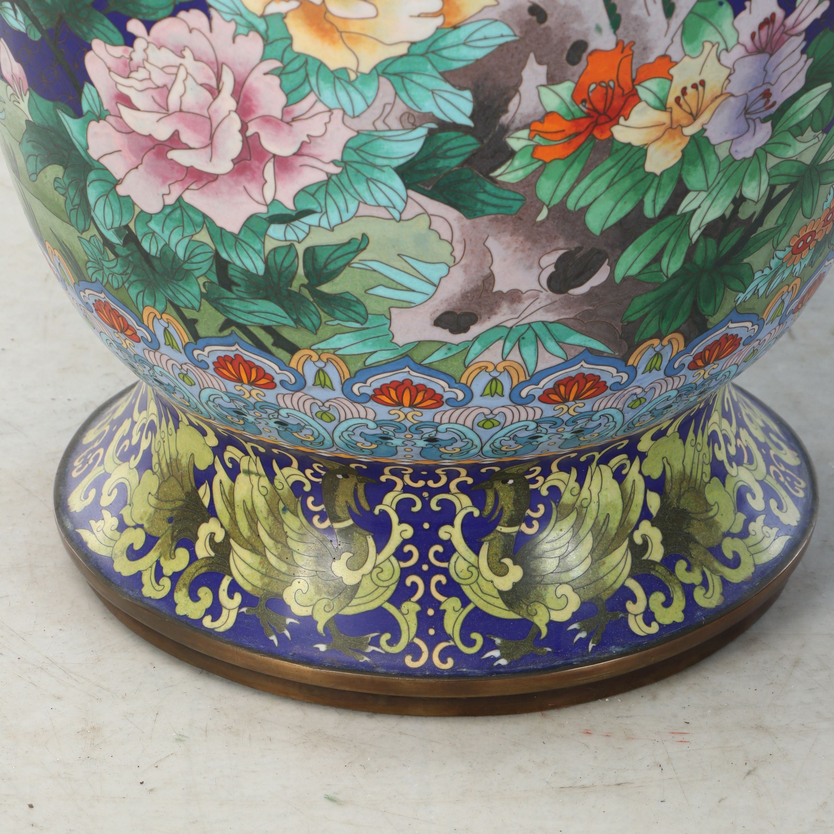 Chinese Cloisonné Enameled Floor Vase