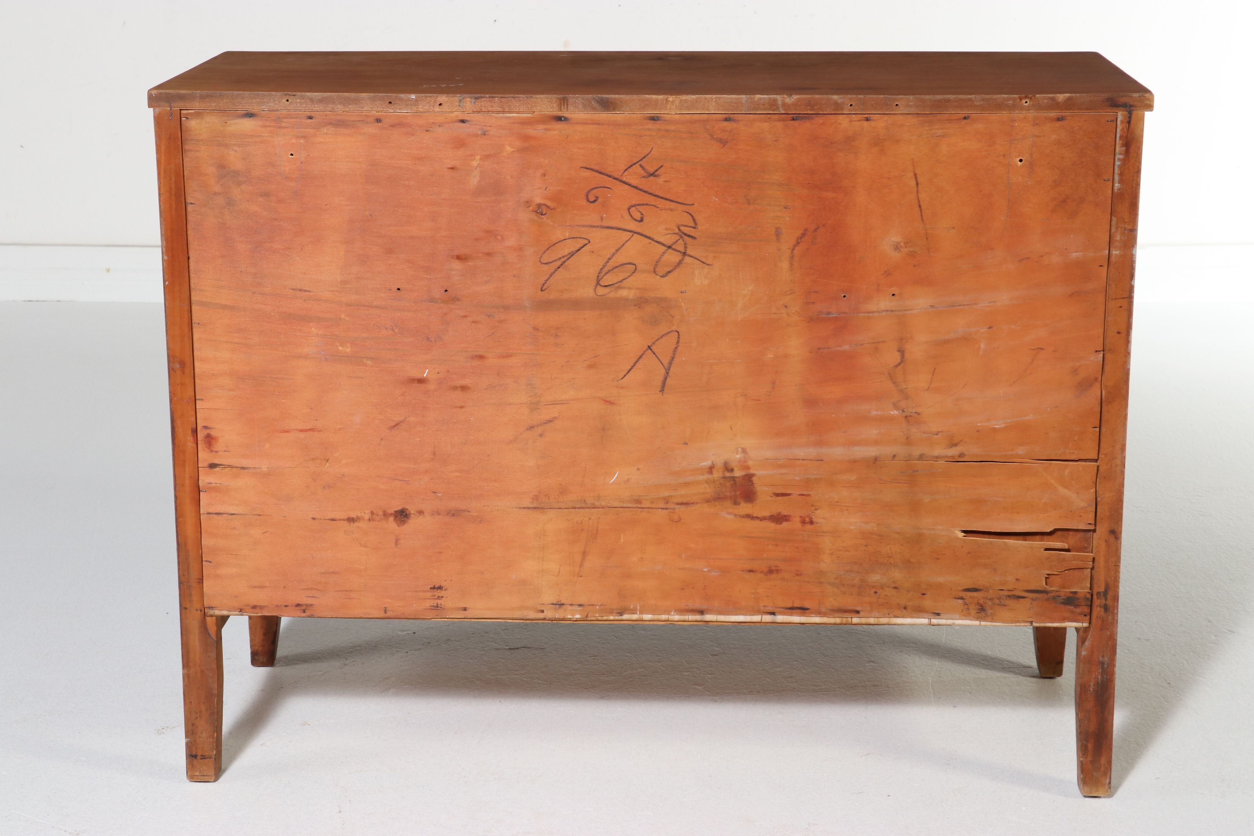 Hepplewhite Style Cherry Bowfront Chest of Drawers, 19th Century