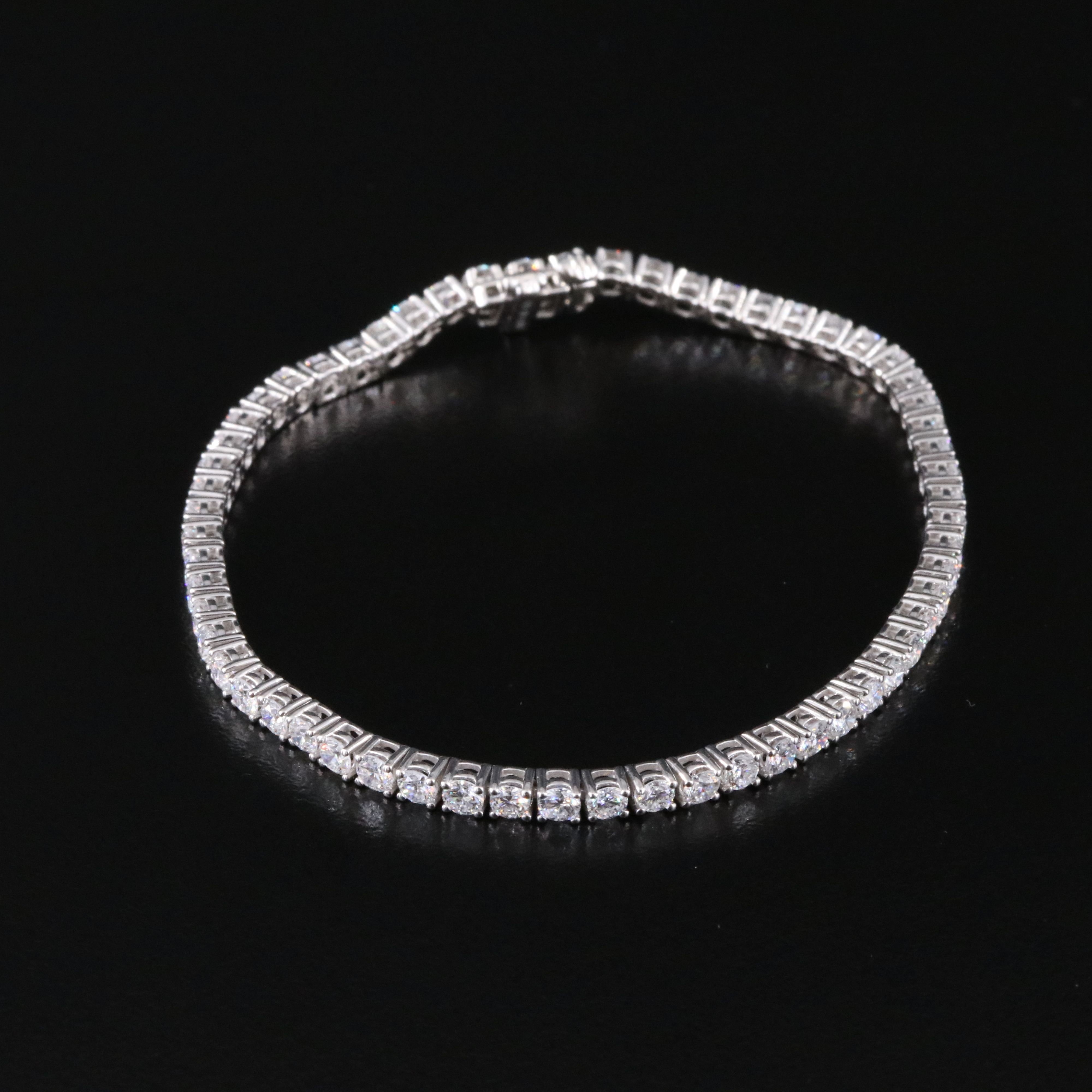 Sterling 4.50 CTW Lab Grown Diamond Line Bracelet