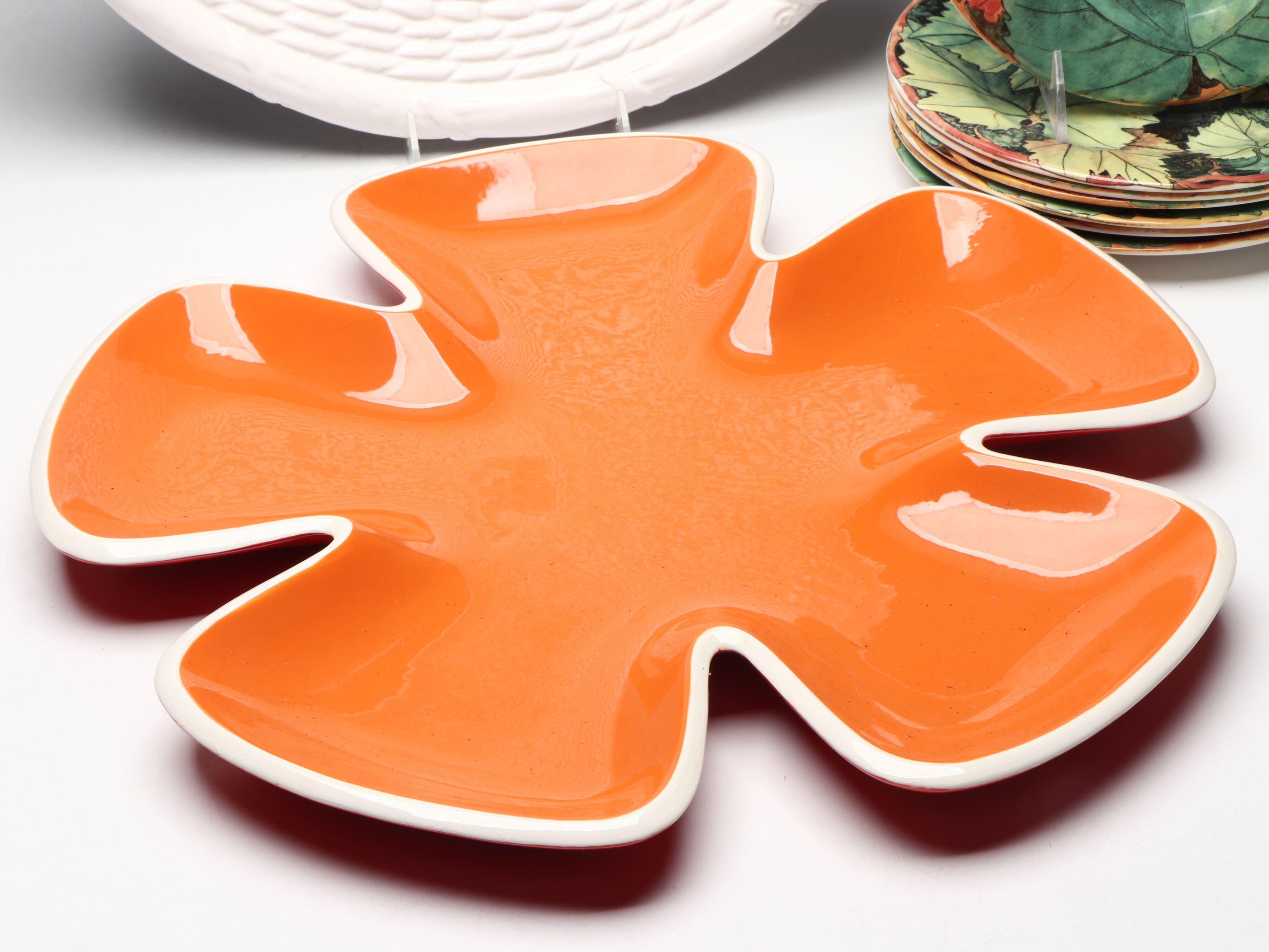 Gien "Vigne" Salad Plates with Divided Platter and More Ceramic Tableware