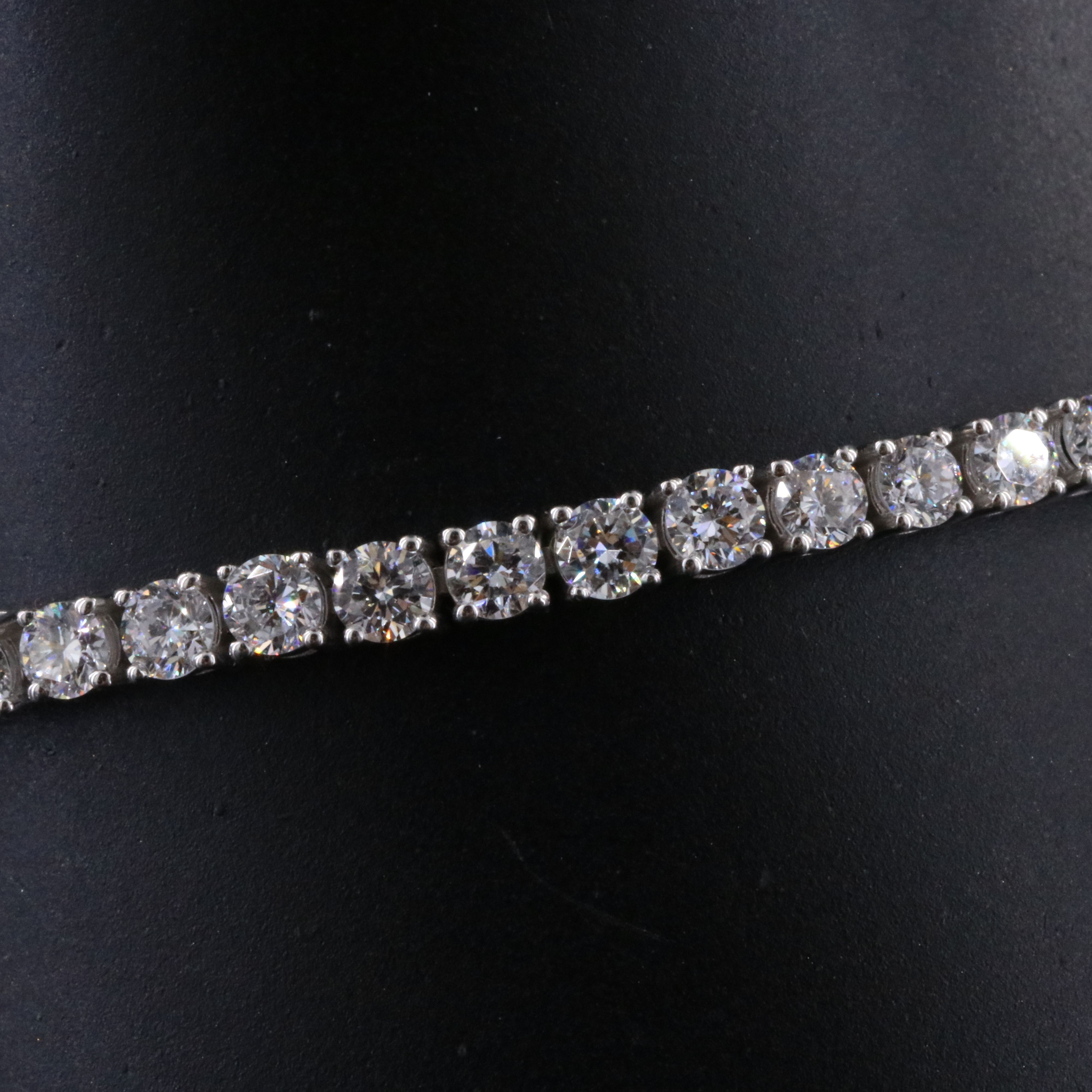 Sterling 4.50 CTW Lab Grown Diamond Line Bracelet