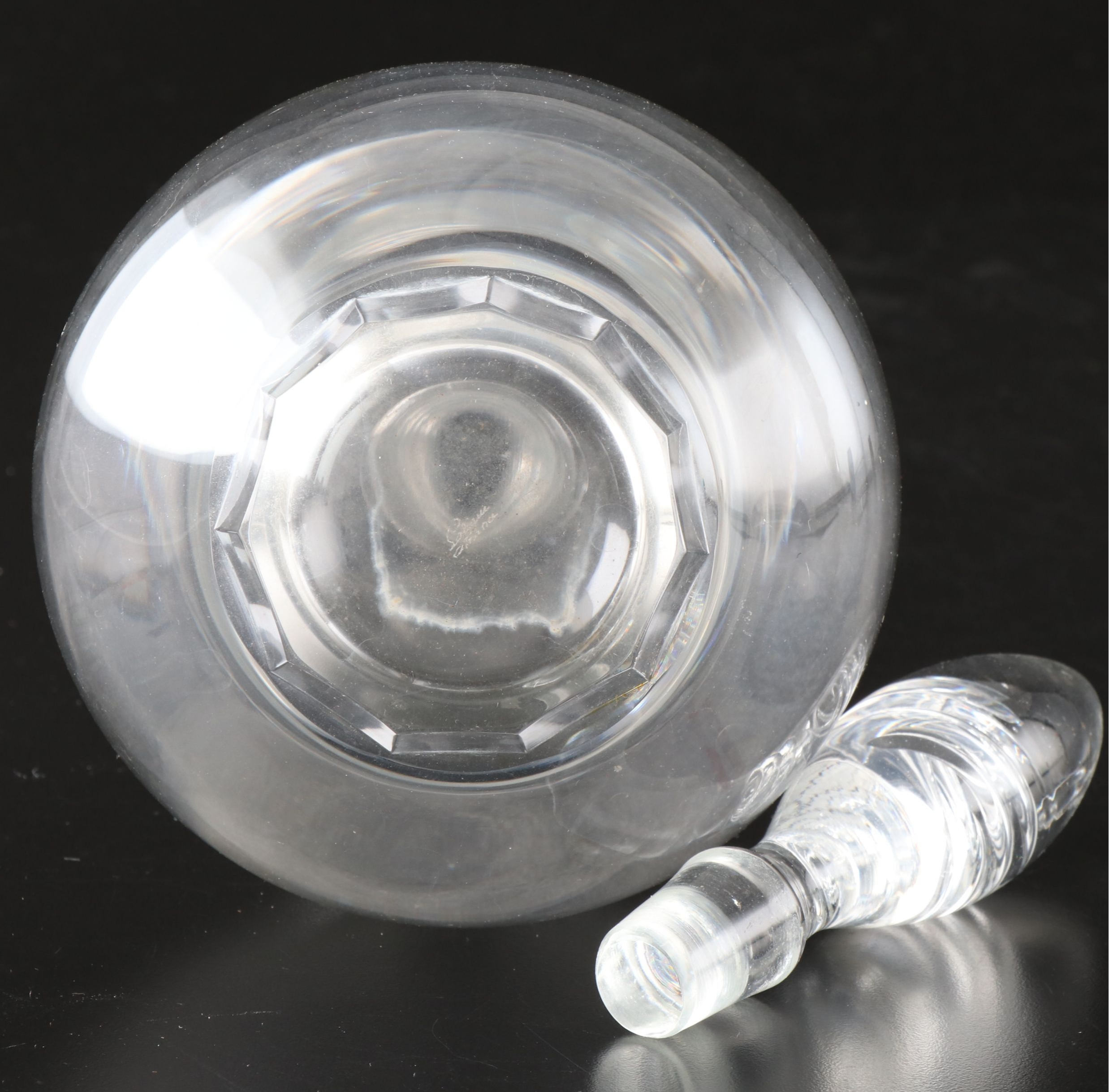 Lalique "Volnay" Crystal Decanter with Mariposa "Bellini" Glass Champagne Flutes