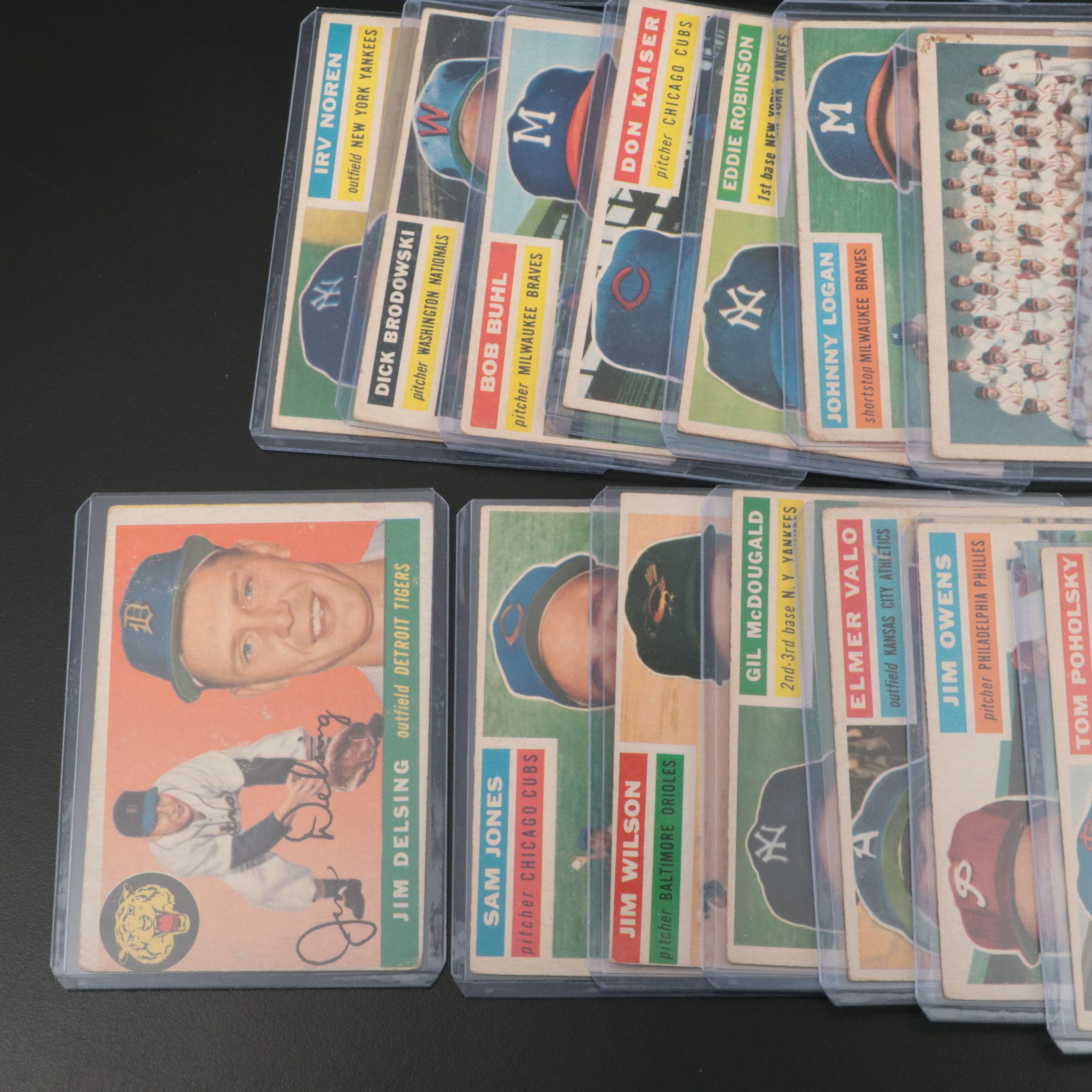 1955-1956 Topps Baseball cards Featuring Joe Nuxhall and Red Schoendienst
