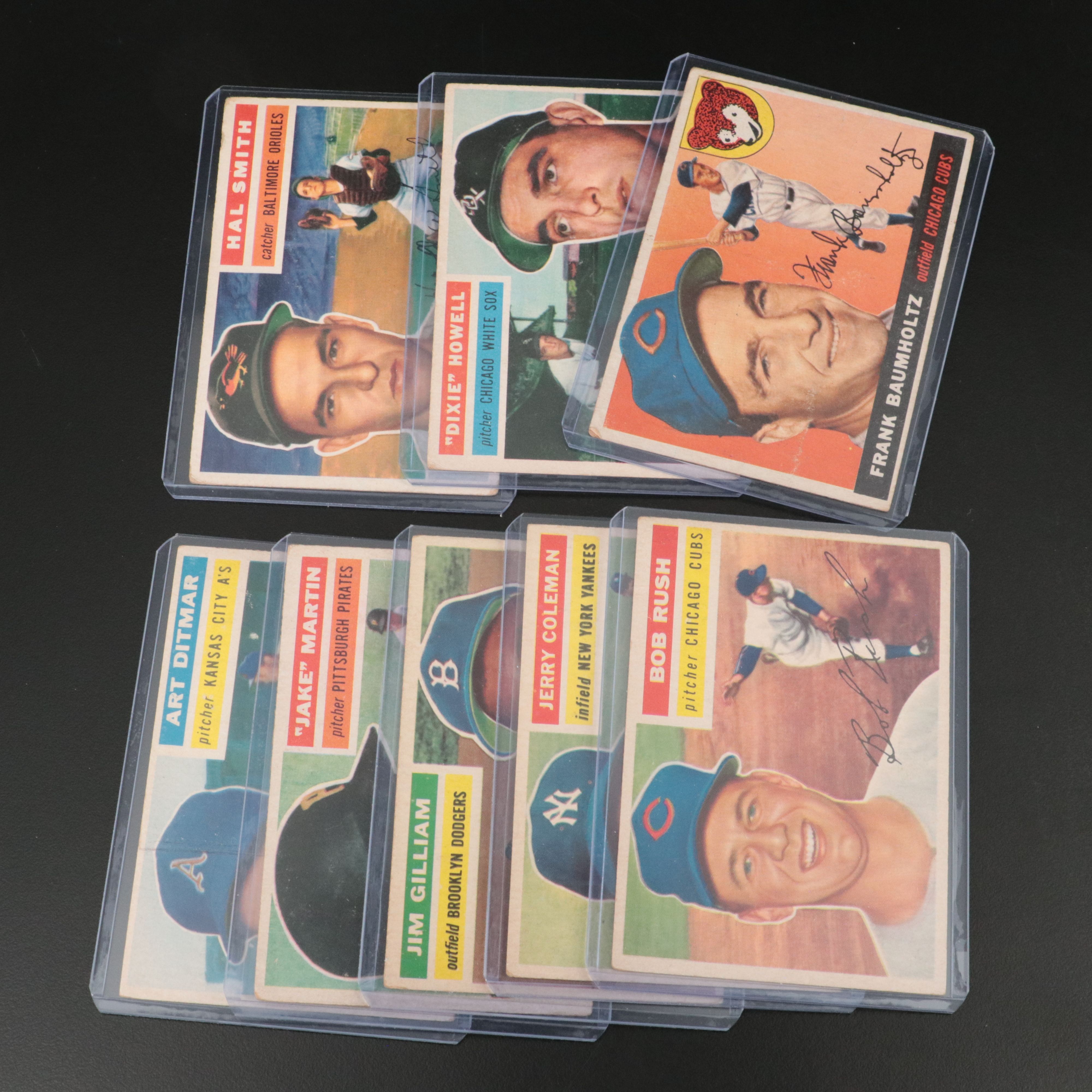 1955-1956 Topps Baseball cards Featuring Joe Nuxhall and Red Schoendienst