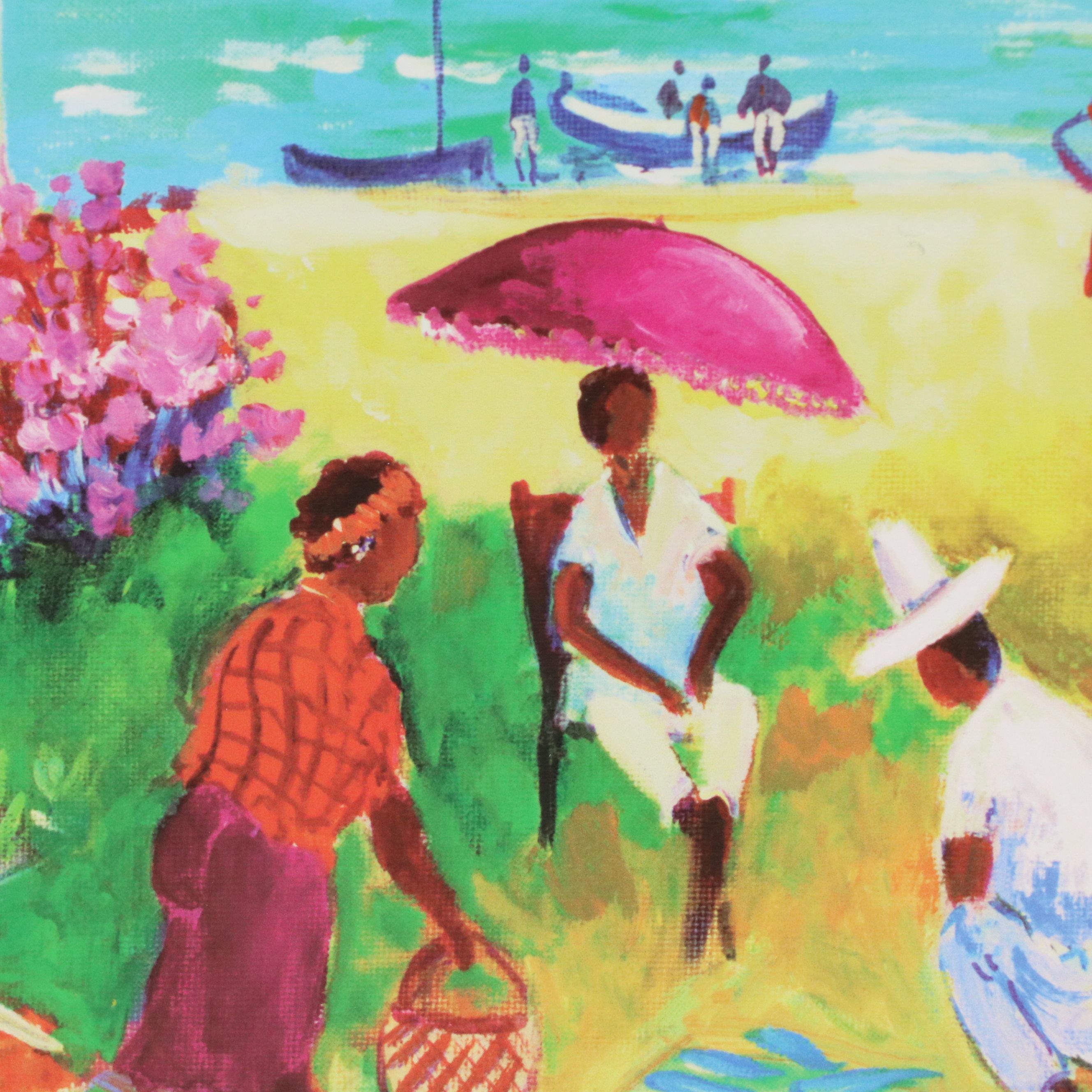 Jean-Claude Picot Seriolithograph "La Plage de la Saline," More