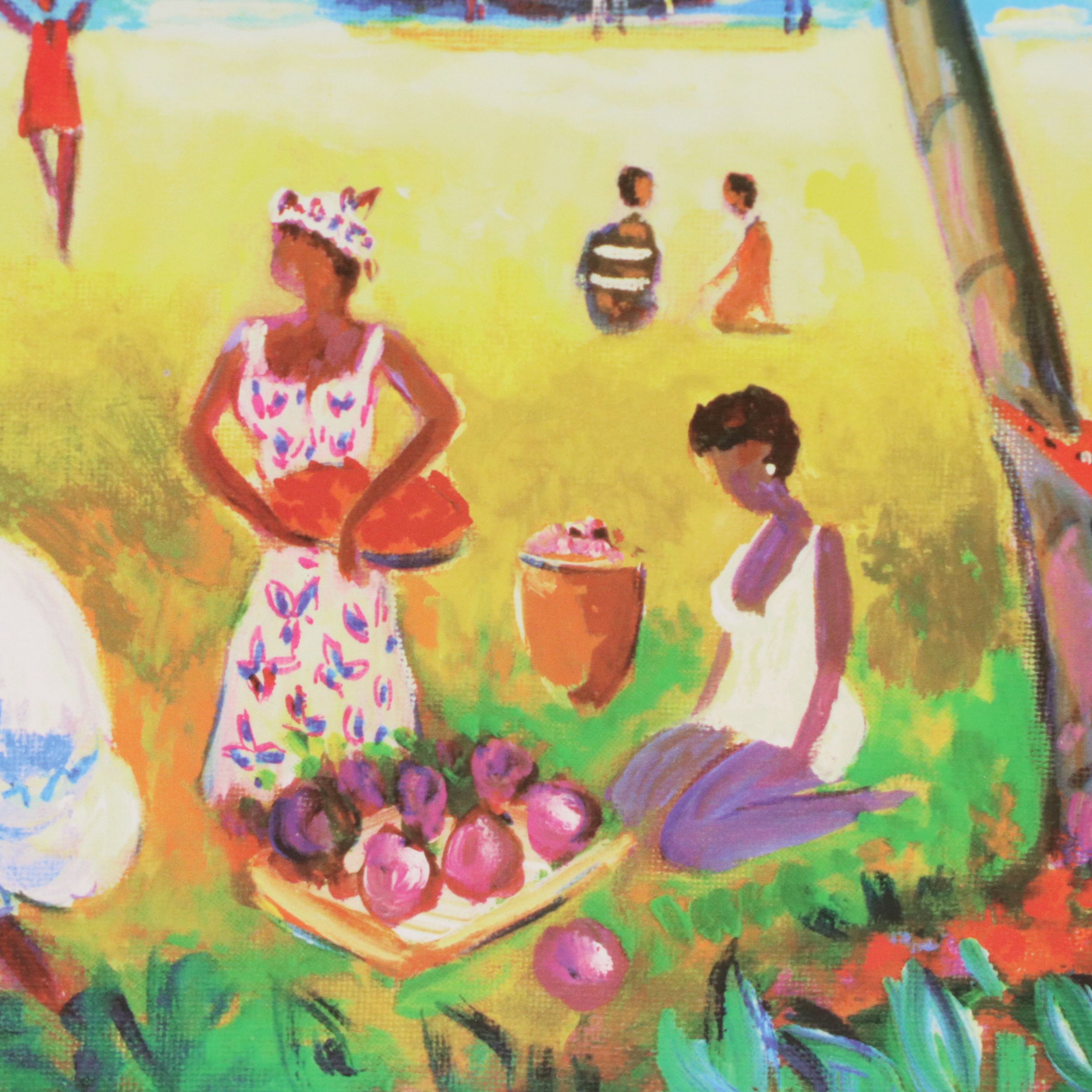 Jean-Claude Picot Seriolithograph "La Plage de la Saline," More