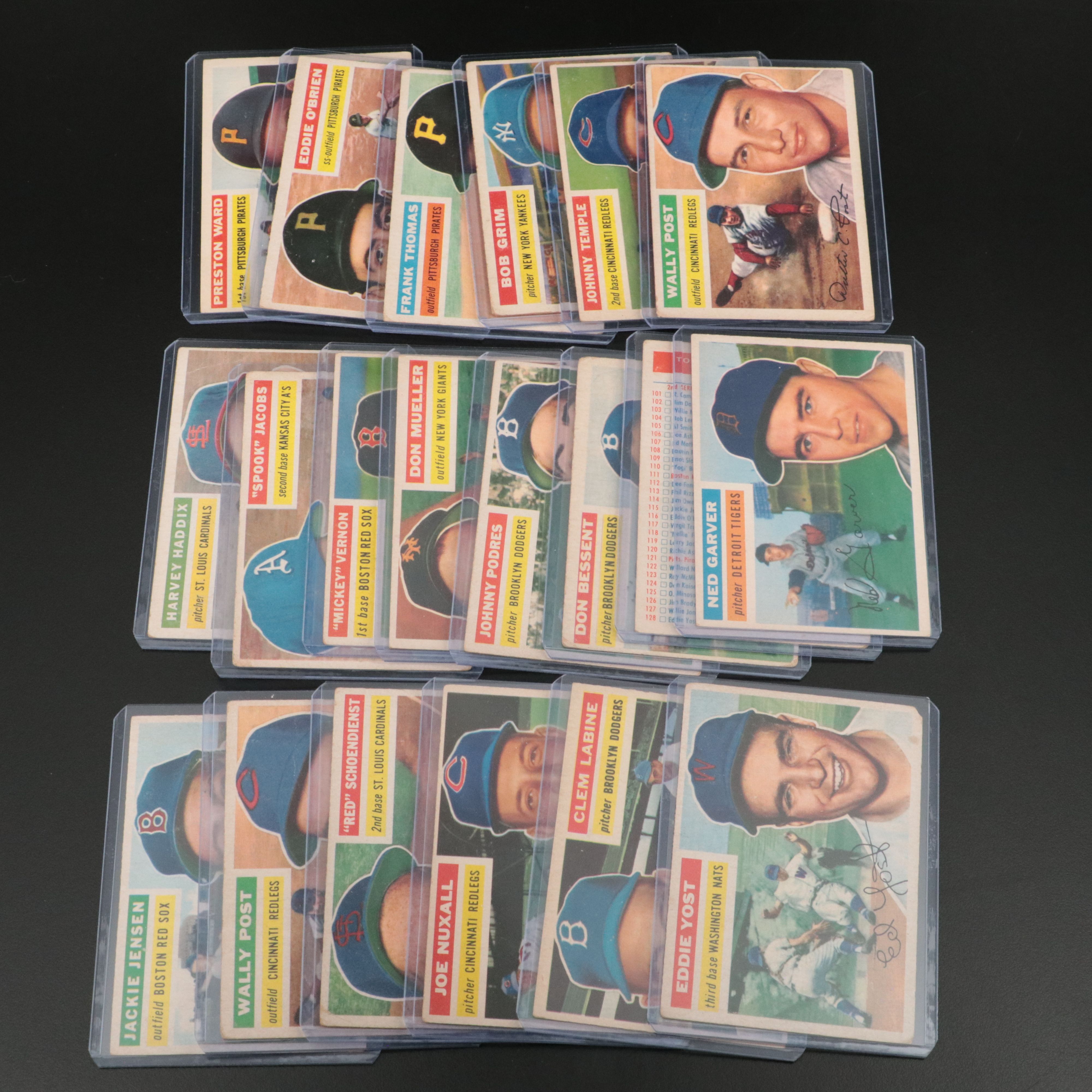 1955-1956 Topps Baseball cards Featuring Joe Nuxhall and Red Schoendienst