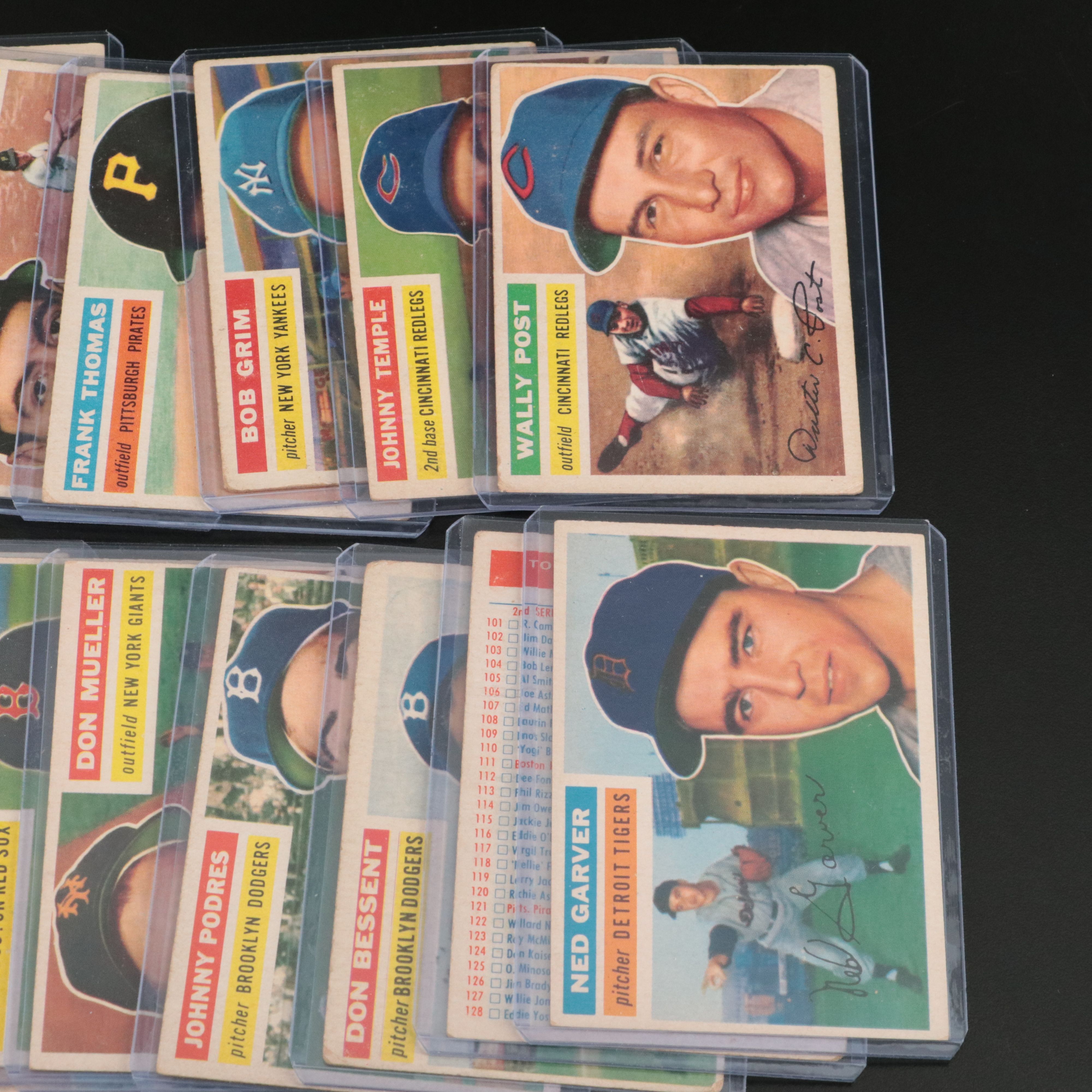 1955-1956 Topps Baseball cards Featuring Joe Nuxhall and Red Schoendienst