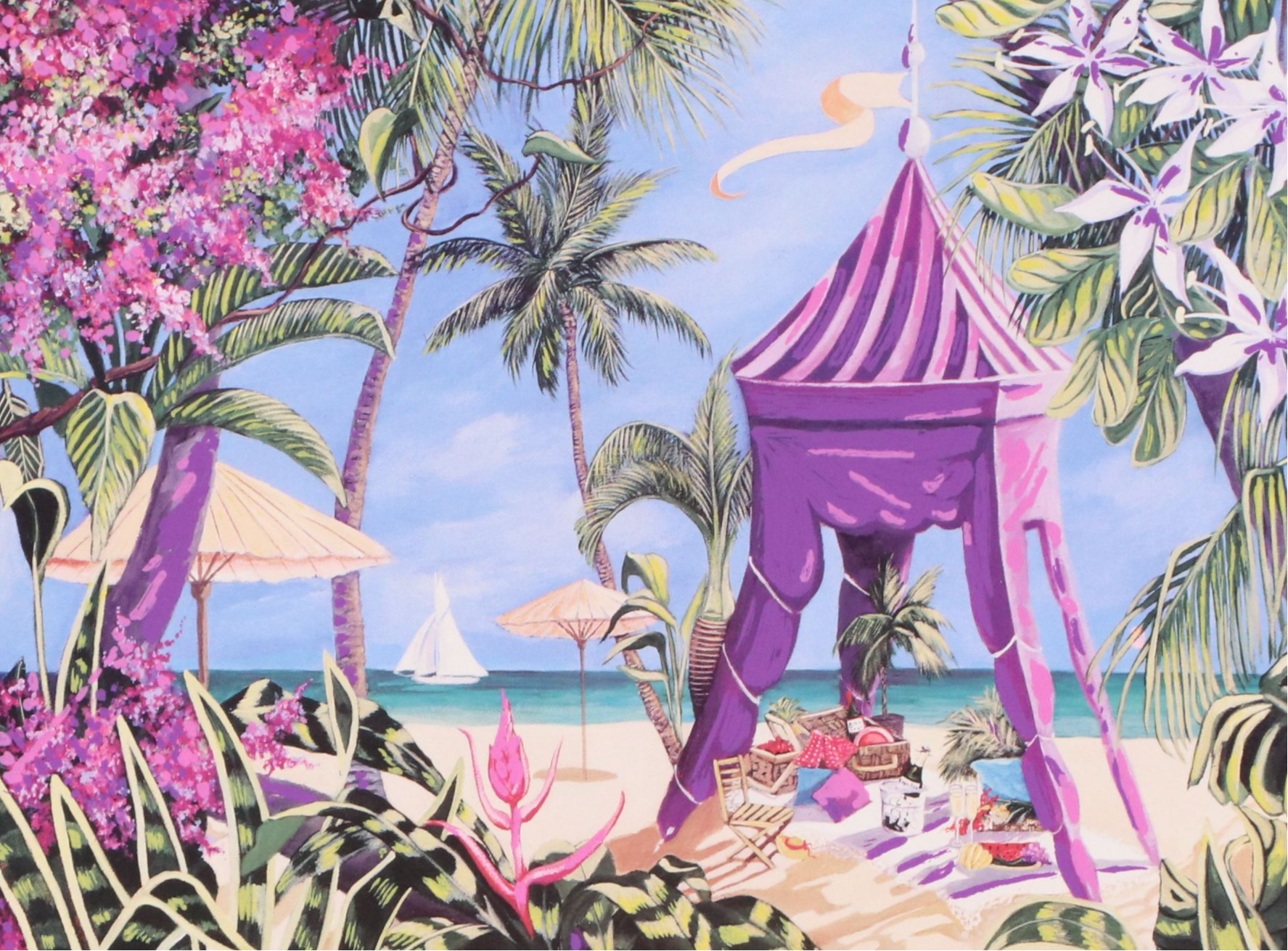 Jean-Claude Picot Seriolithograph "La Plage de la Saline," More