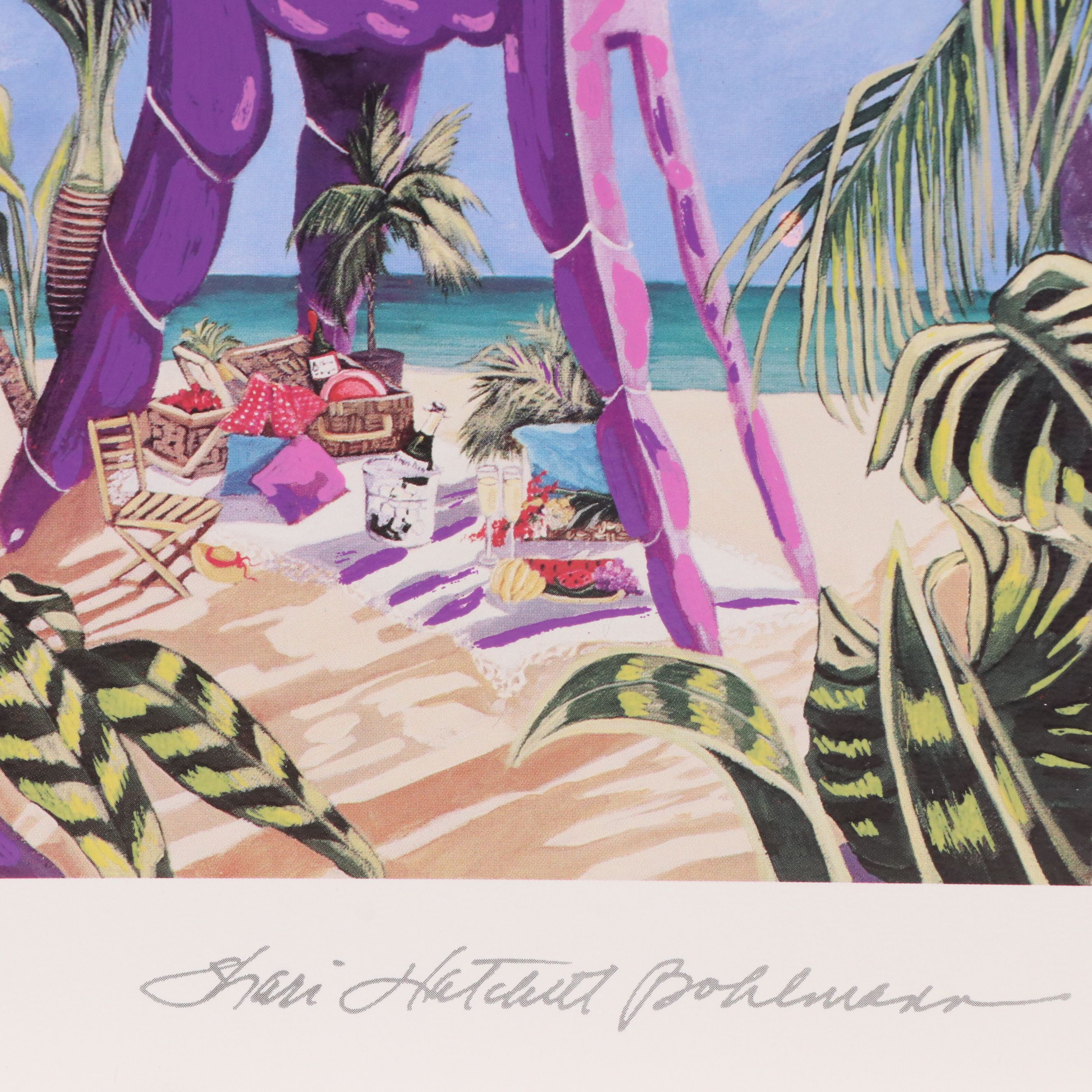 Jean-Claude Picot Seriolithograph "La Plage de la Saline," More