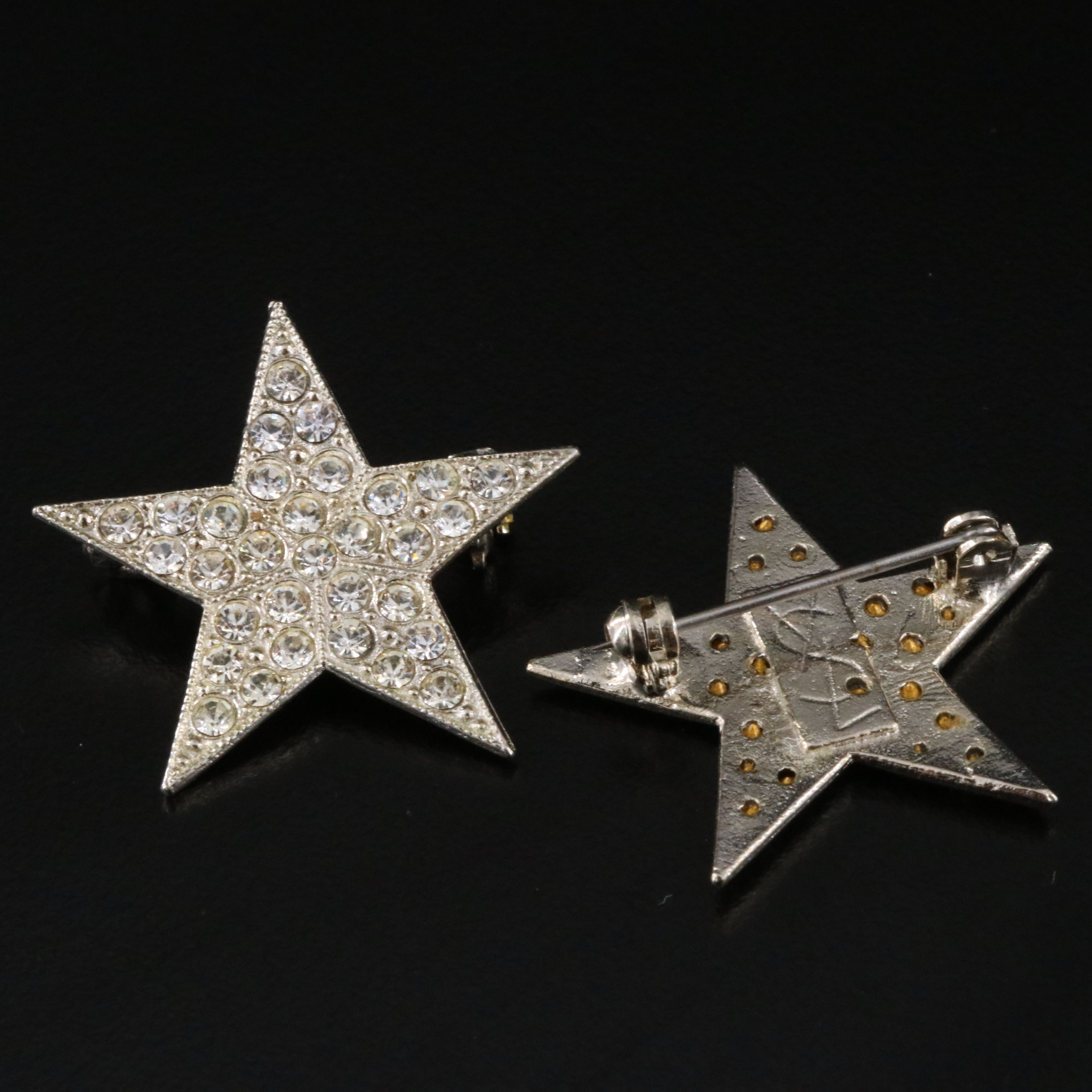 Yves St Laurent Rhinestone Necklaces and Star Brooches