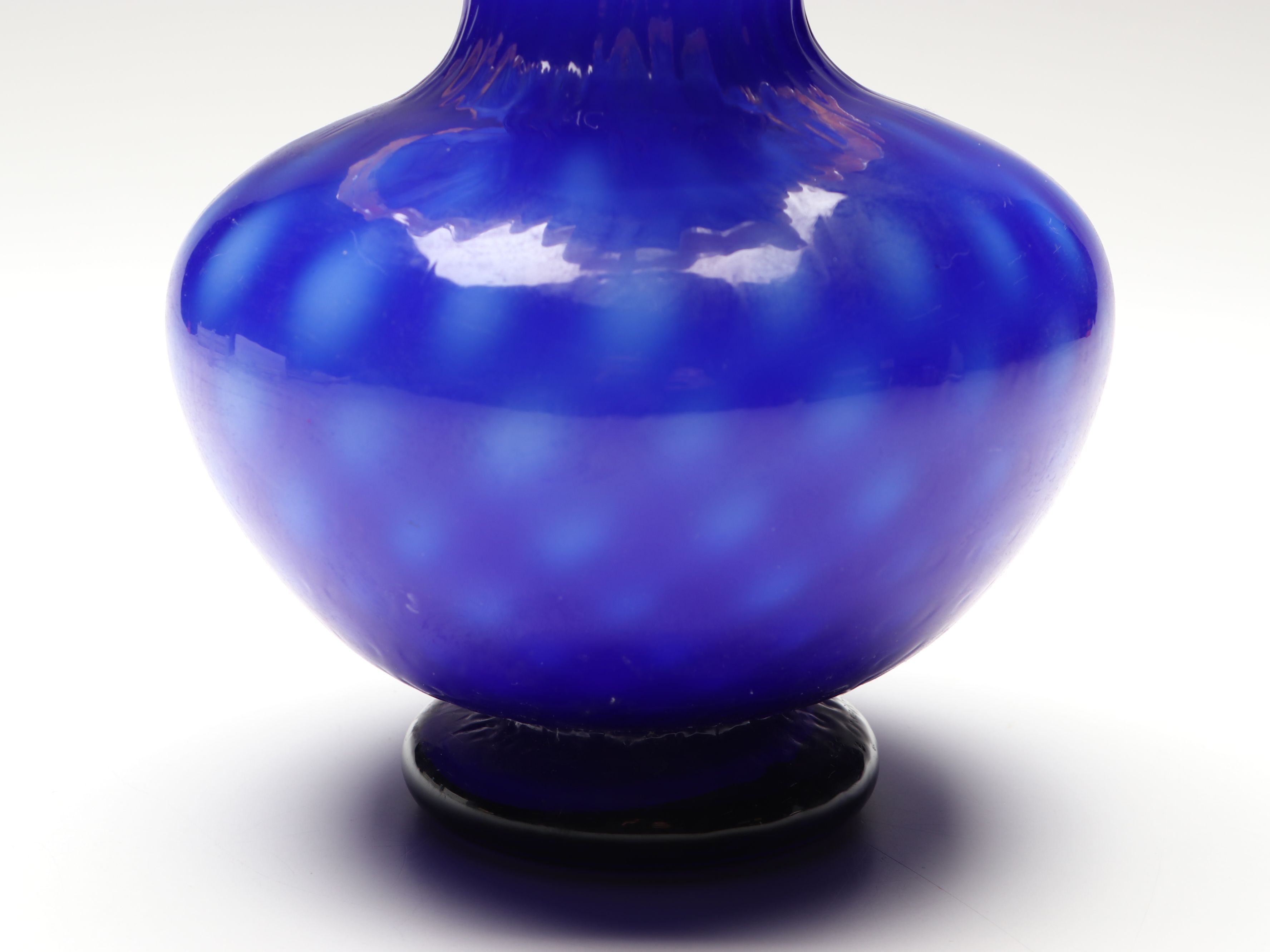 Fenton Blue Ruffled Rim Vase