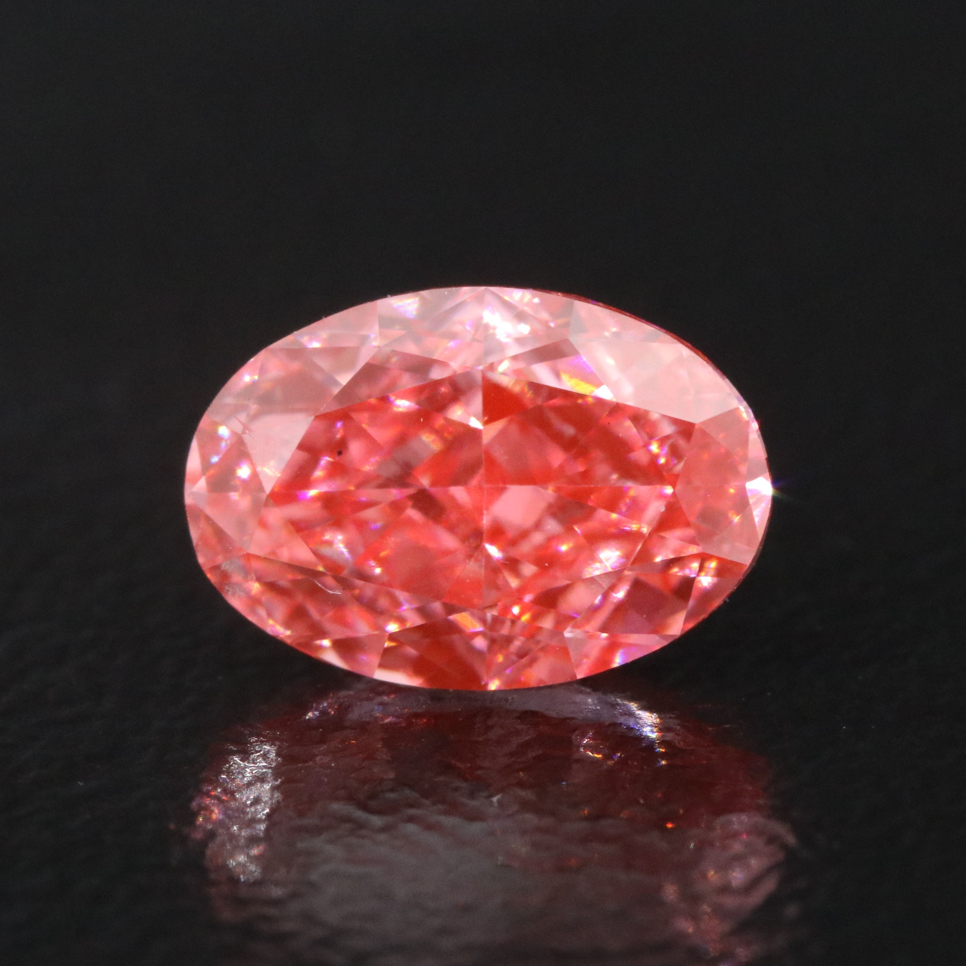 Loose 1.55 CT Lab Grown Fancy Vivid Pink Diamond with IGI Report