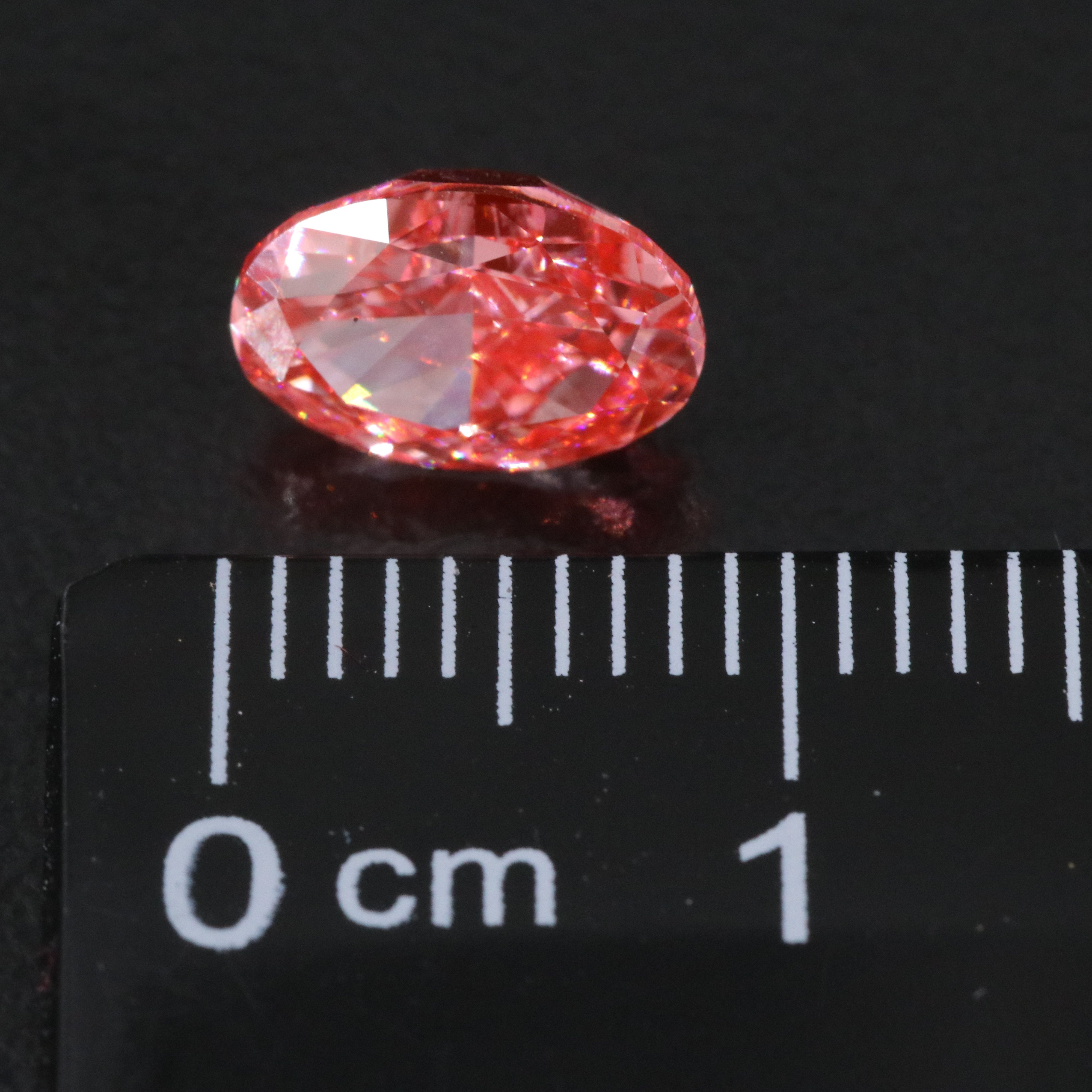 Loose 1.55 CT Lab Grown Fancy Vivid Pink Diamond with IGI Report