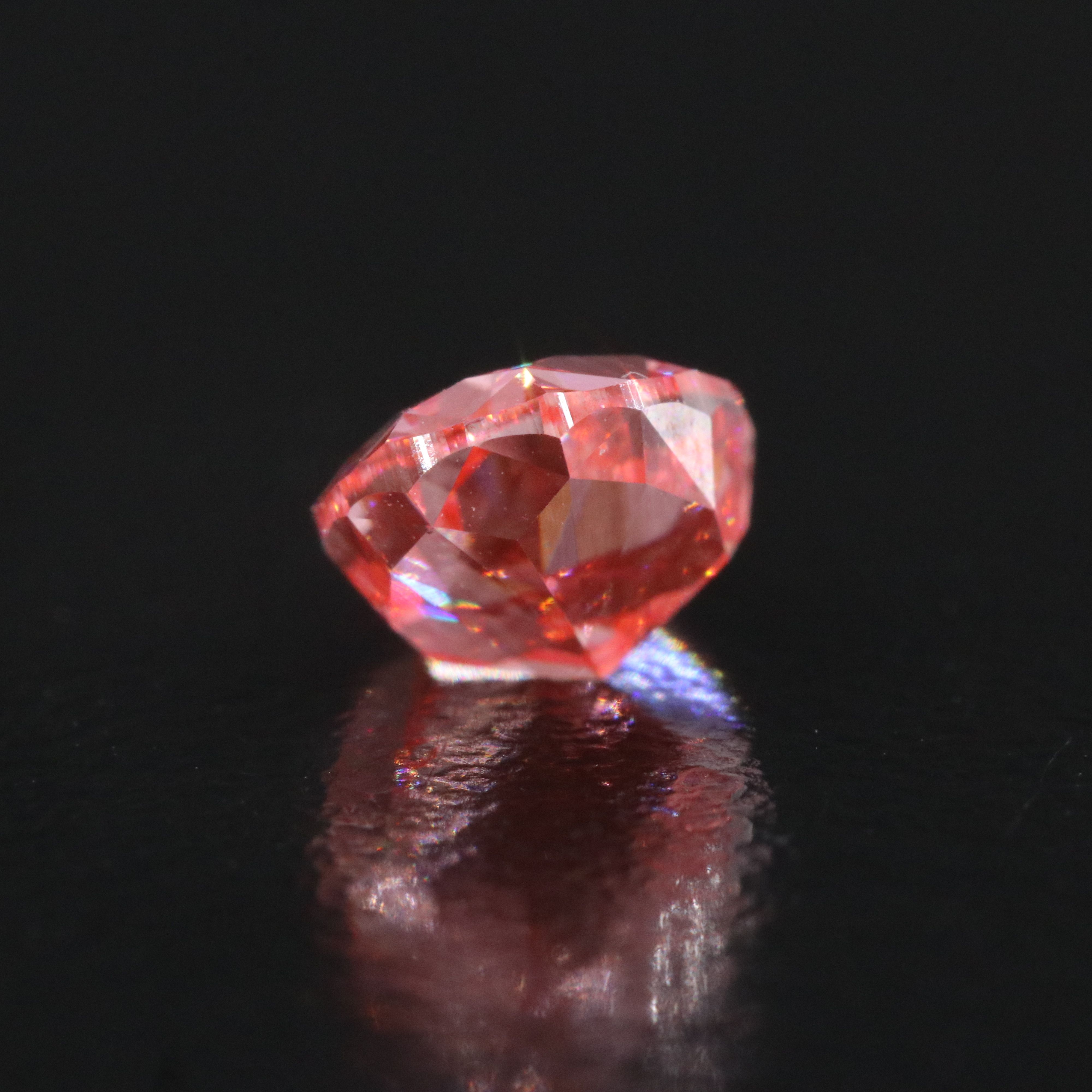 Loose 1.55 CT Lab Grown Fancy Vivid Pink Diamond with IGI Report