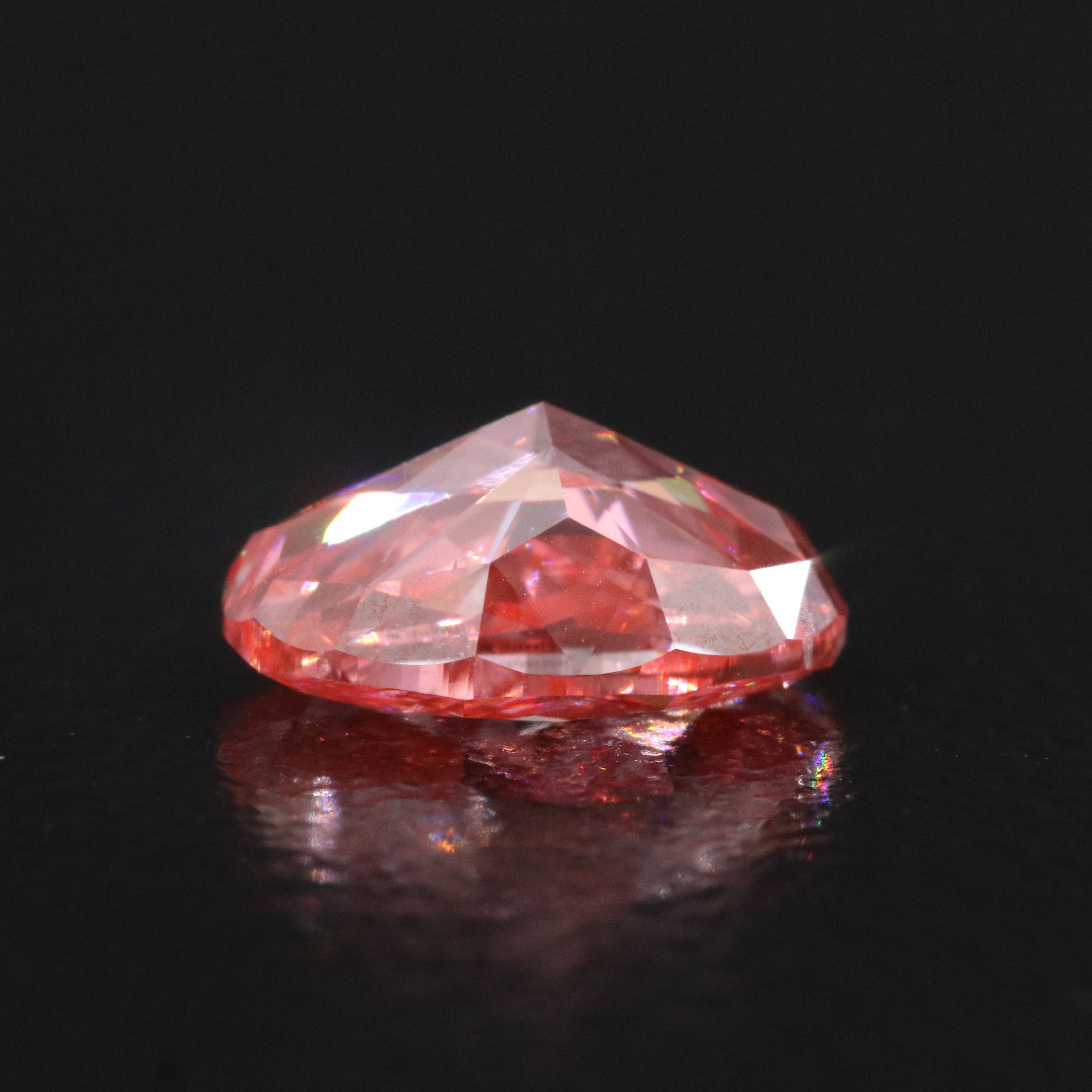 Loose 1.55 CT Lab Grown Fancy Vivid Pink Diamond with IGI Report