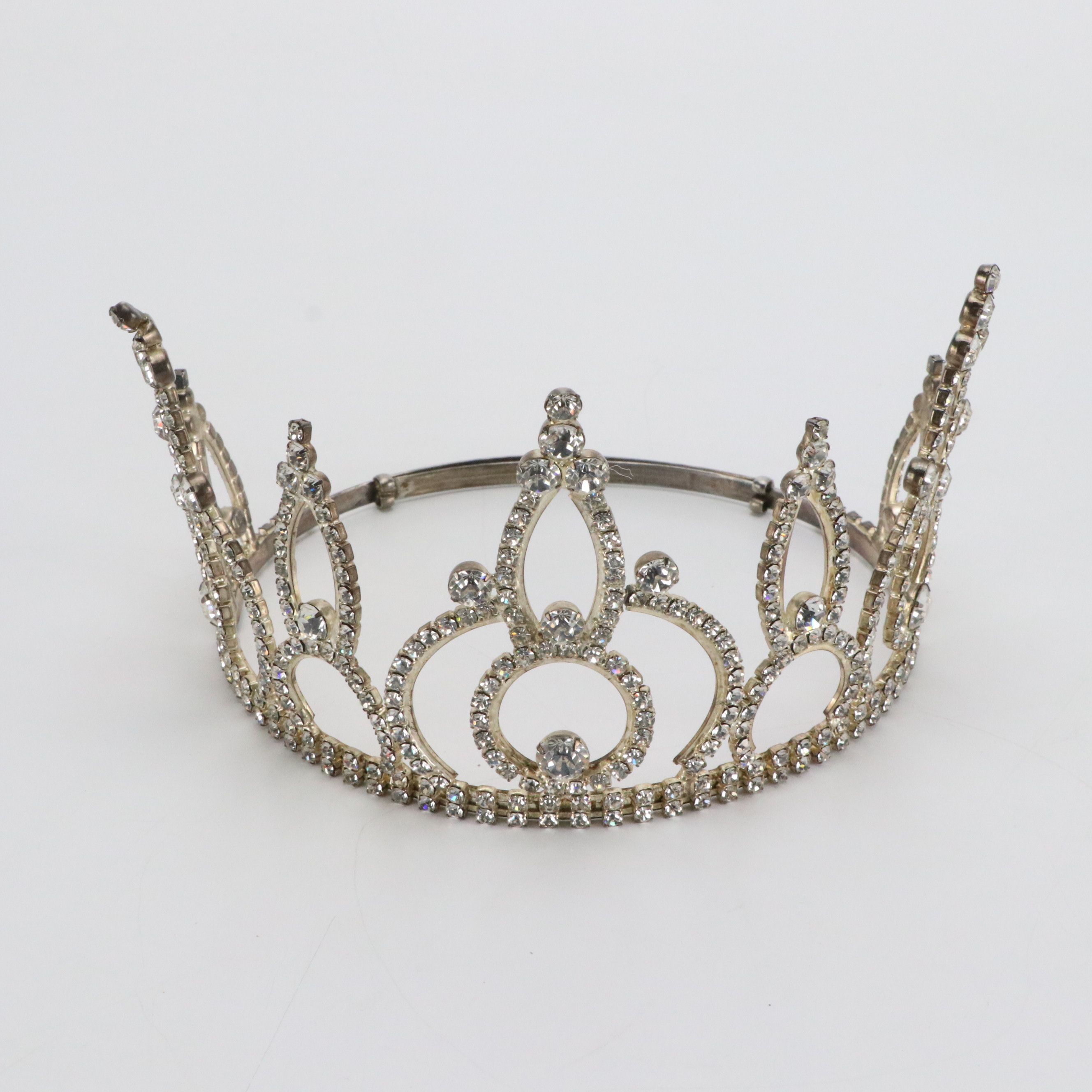 Rhinestone Tiara with Faux Leather Travel Case