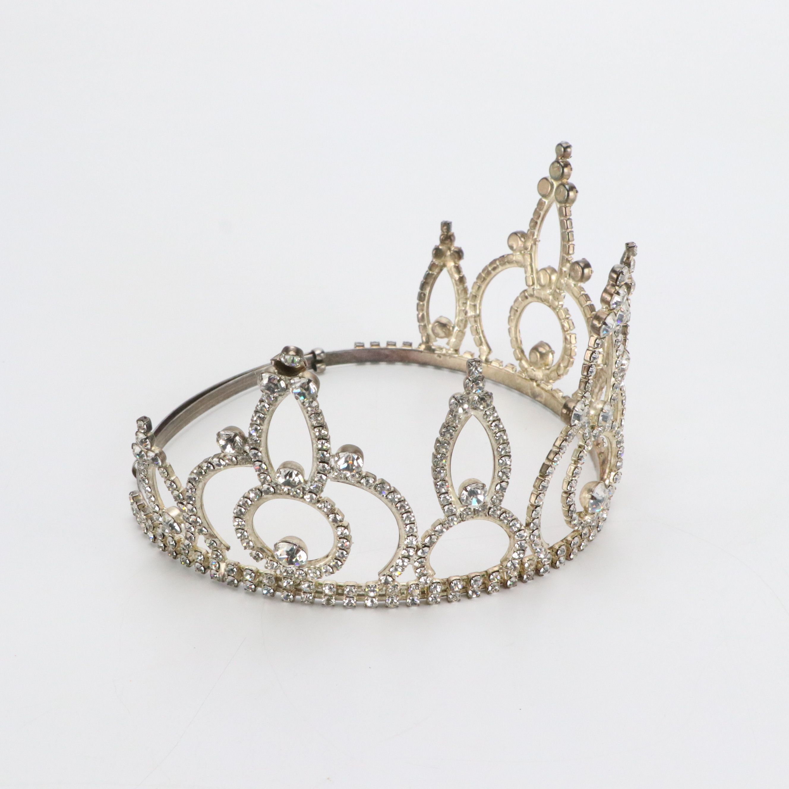 Rhinestone Tiara with Faux Leather Travel Case